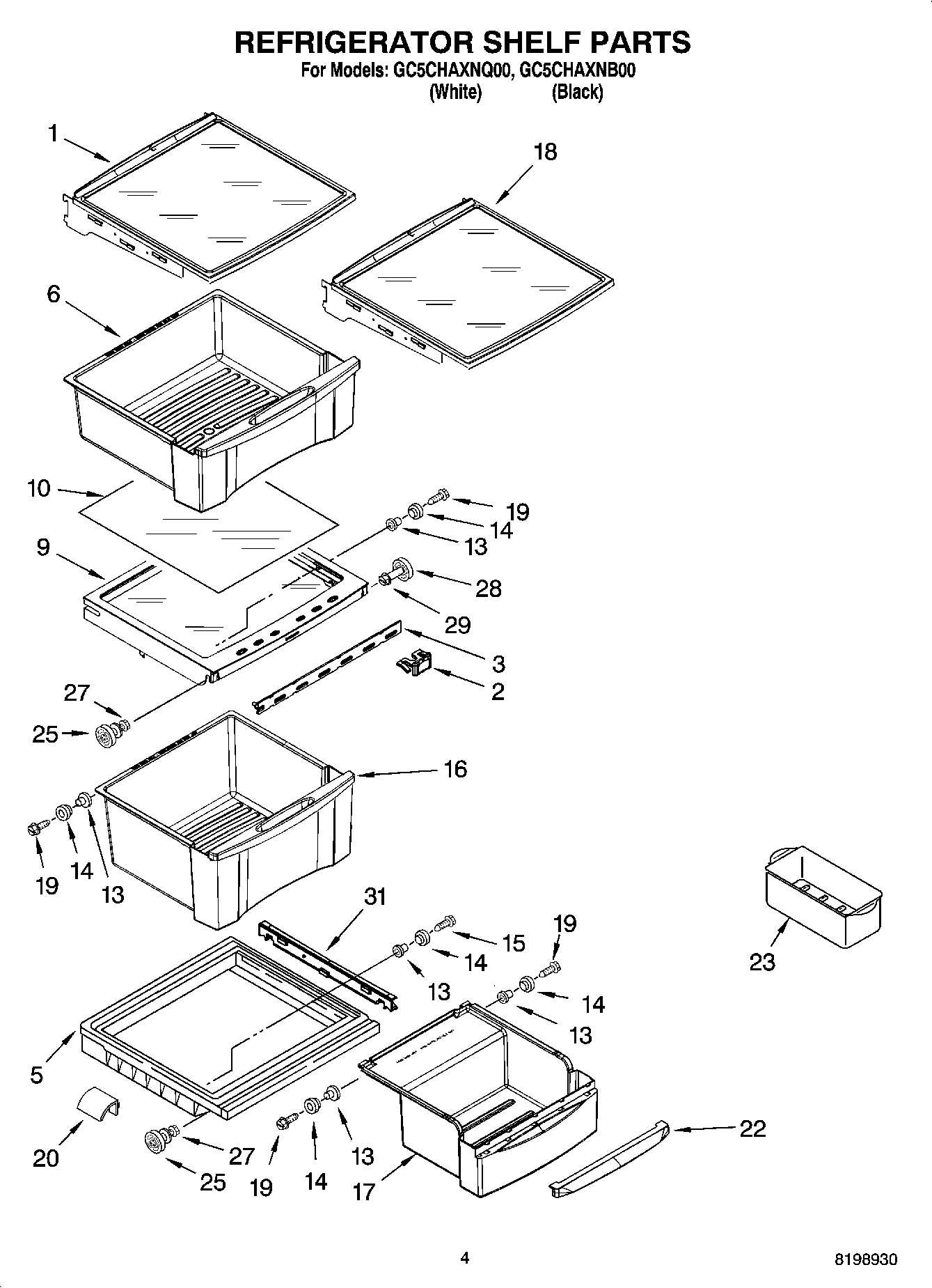 03 - REFRIGERATOR SHELF PARTS
