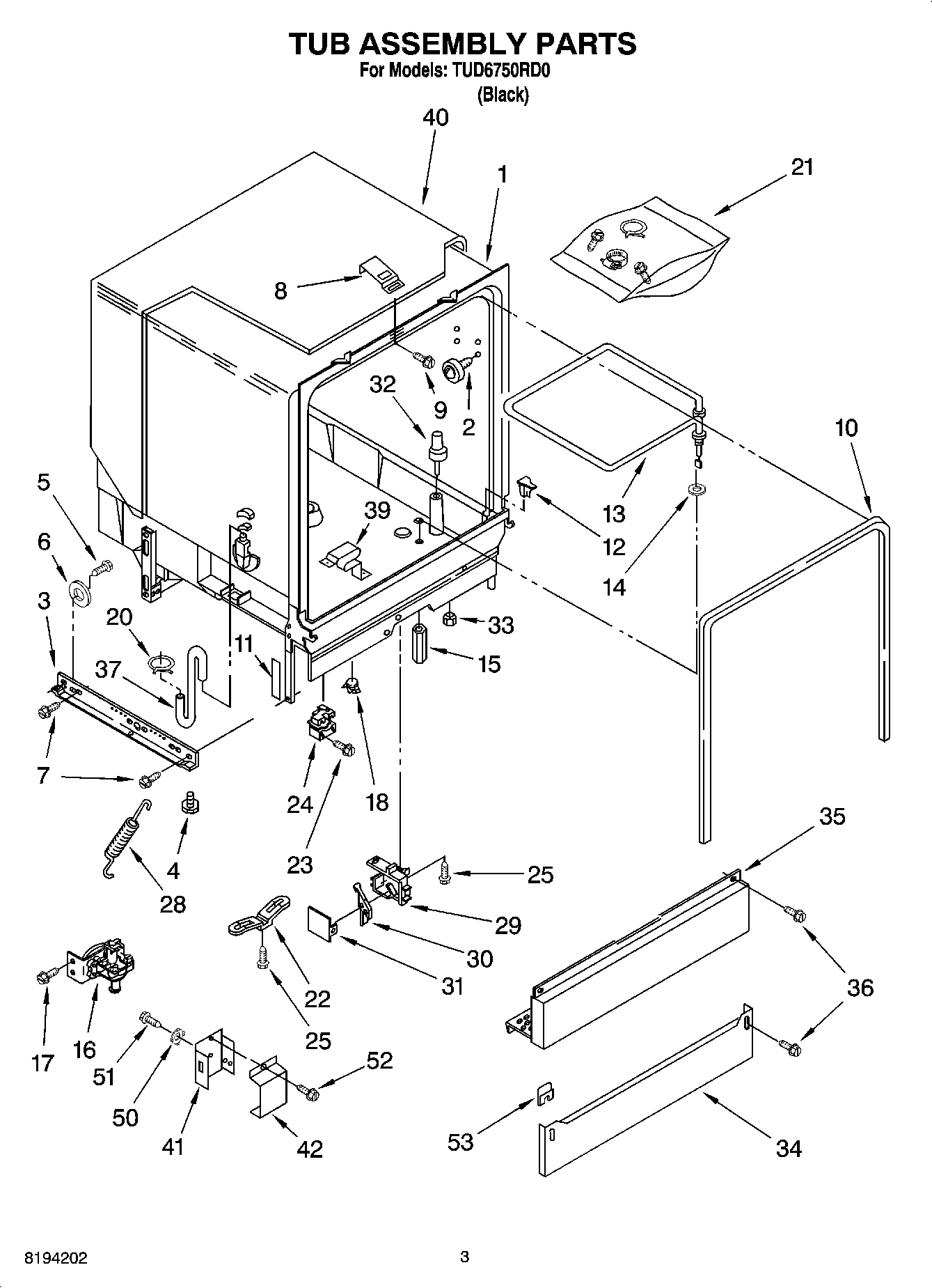 03 - TUB ASSEMBLY PARTS