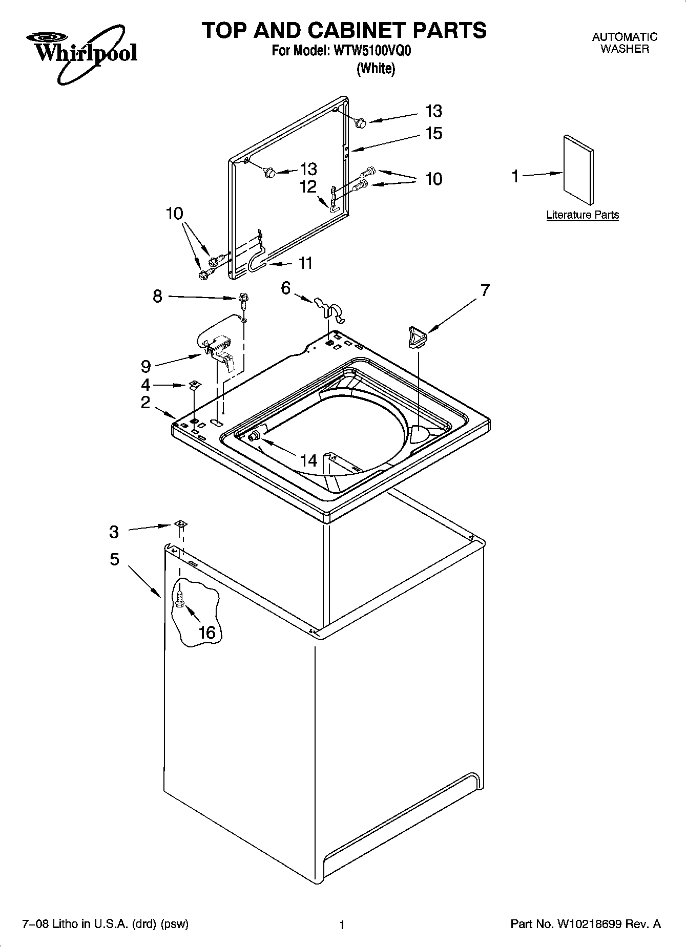 01 - TOP AND CABINET PARTS