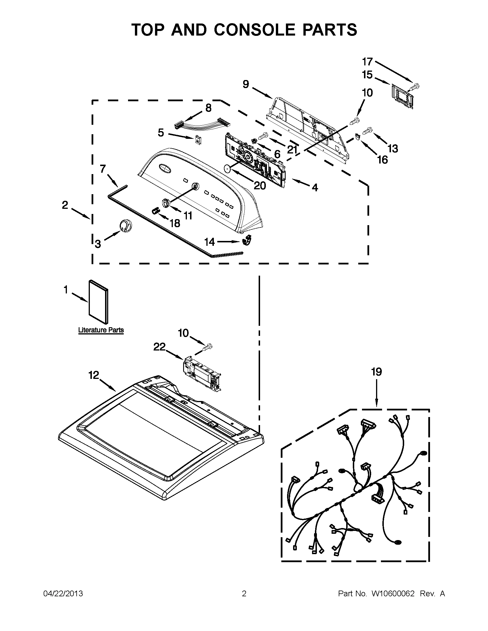 01 - TOP AND CONSOLE PARTS