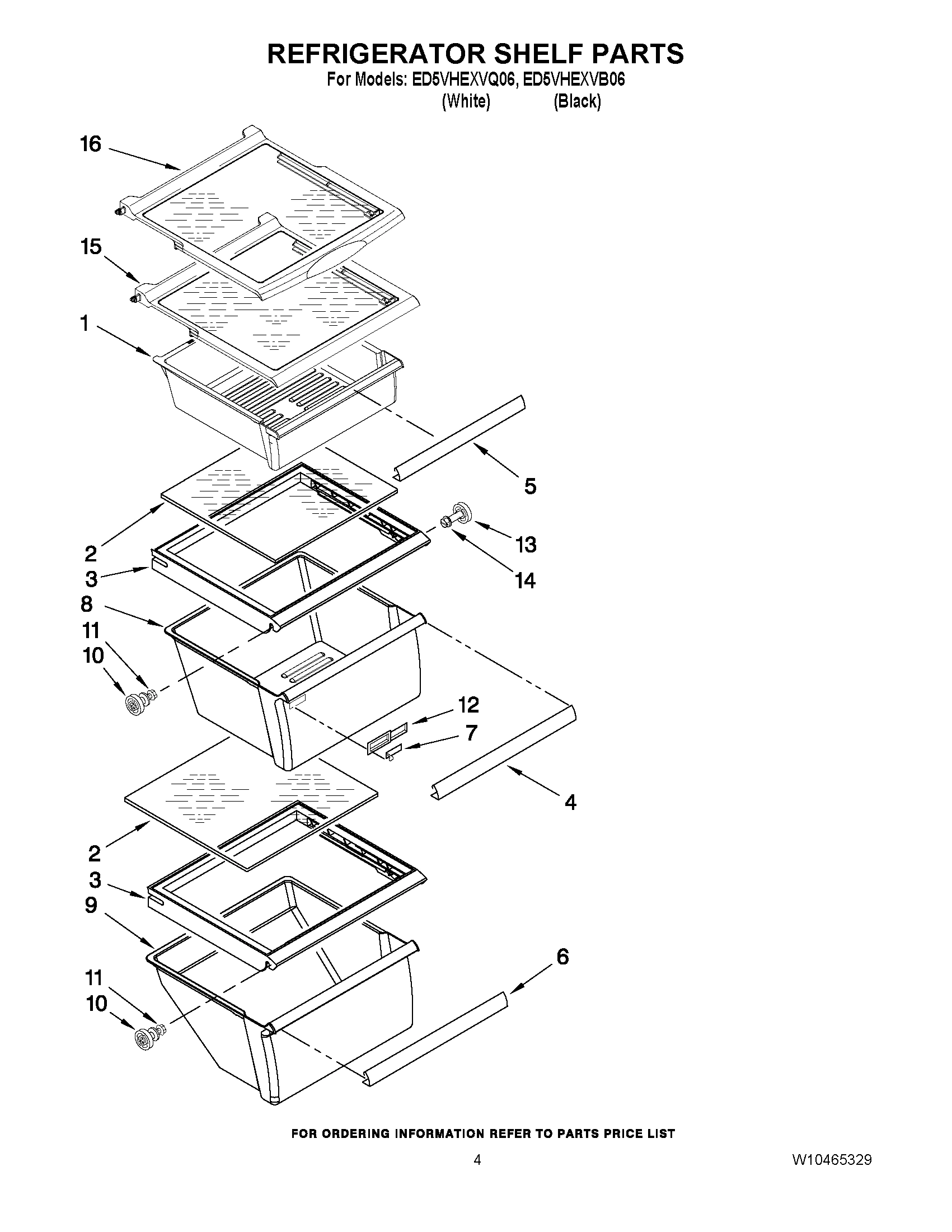 03 - REFRIGERATOR SHELF PARTS