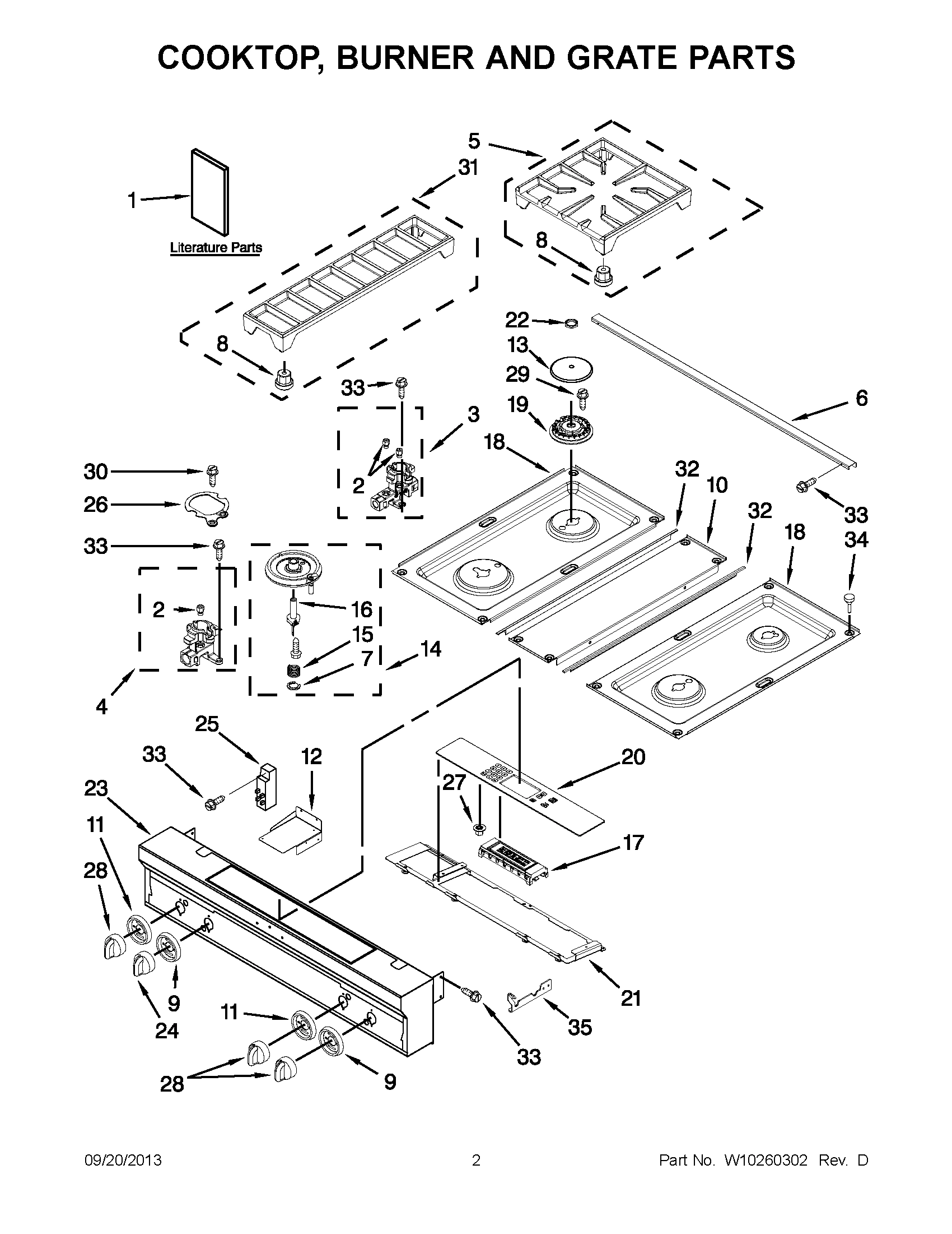 02 - COOKTOP, BURNER AND GRATE PARTS