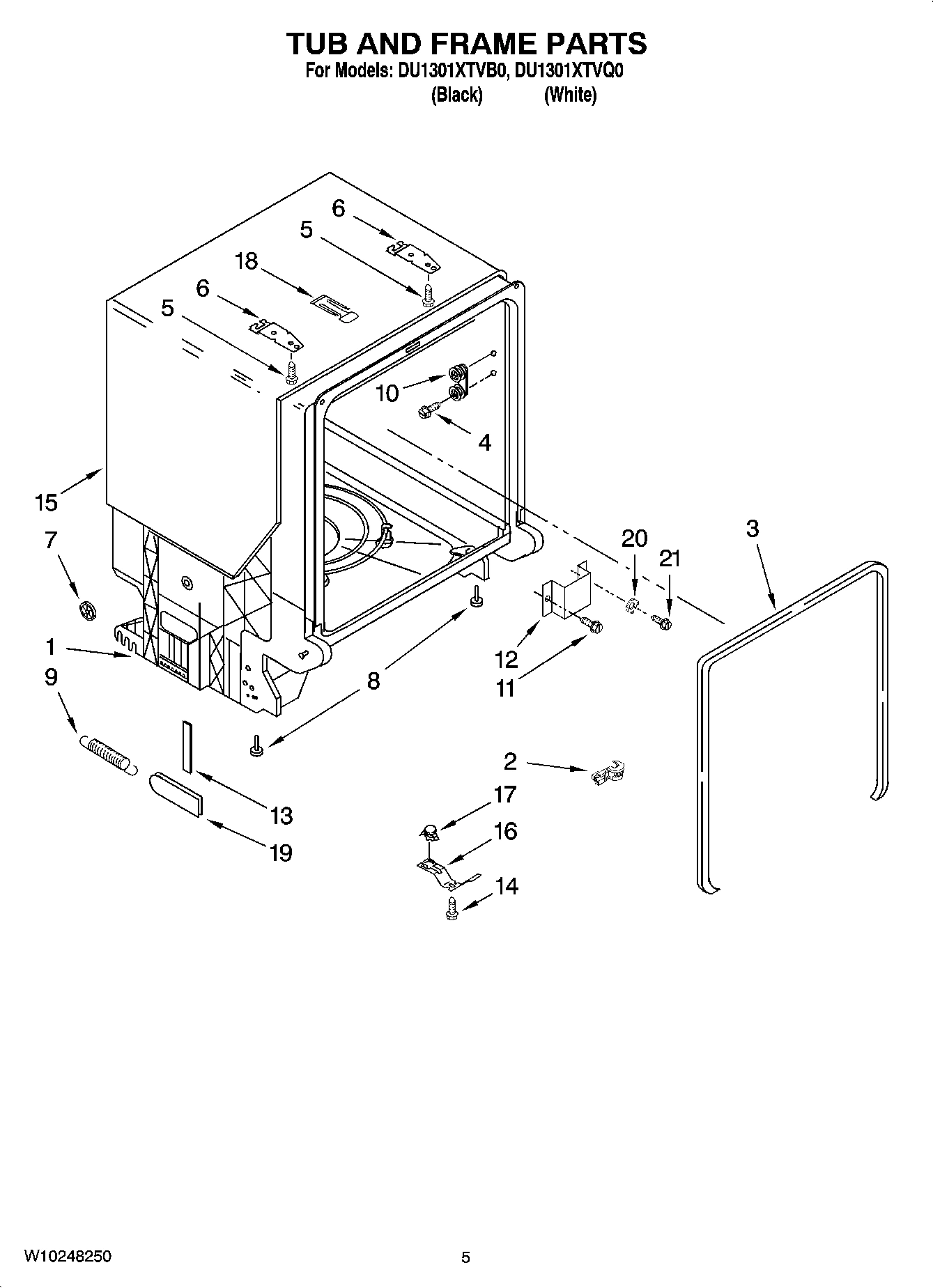 05 - TUB AND FRAME PARTS