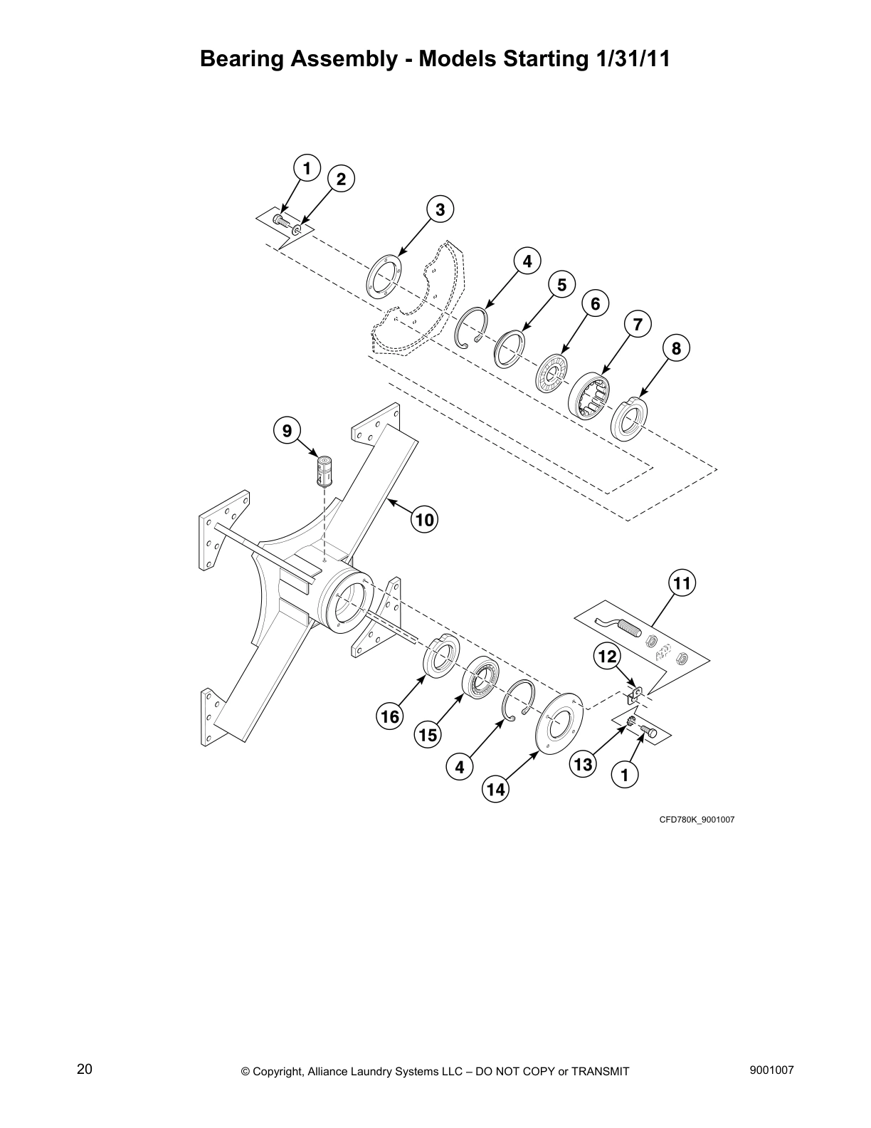 Bearing Assembly - Models Starting 1/31/11