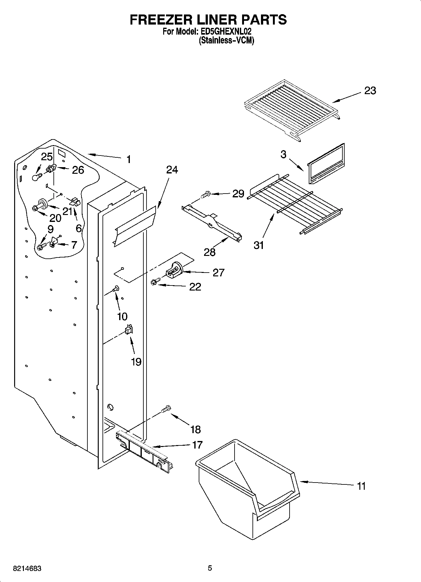 04 - FREEZER LINER PARTS