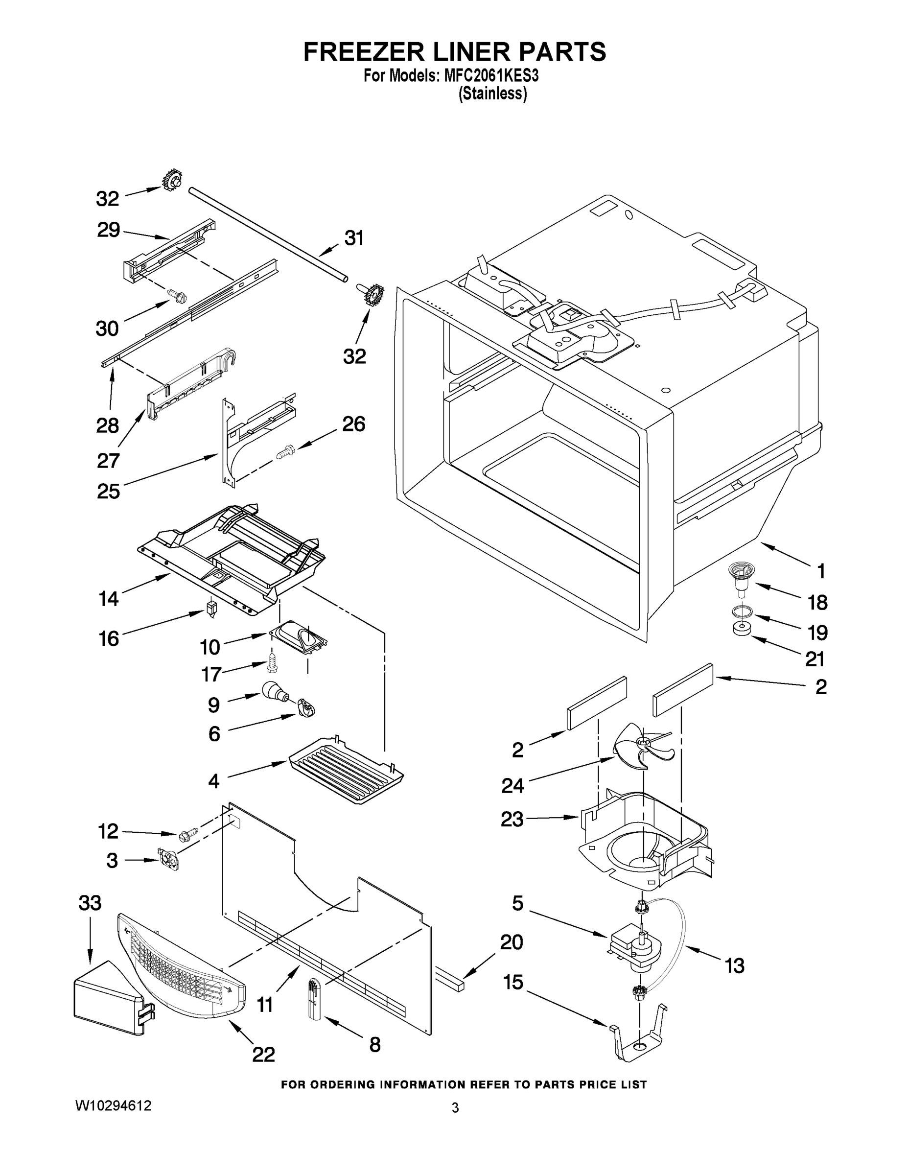 02 - FREEZER LINER PARTS