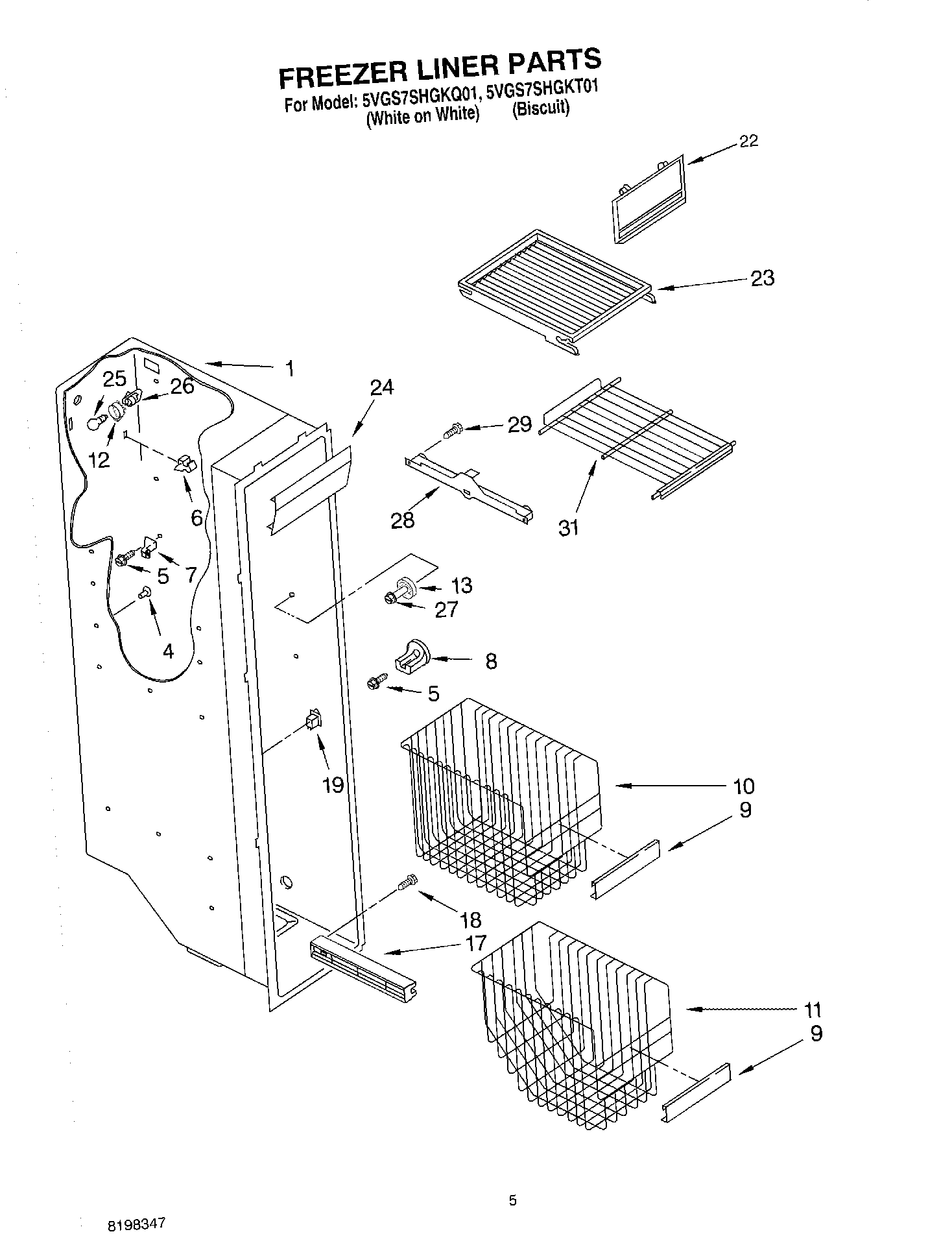 04 - FREEZER LINER PARTS
