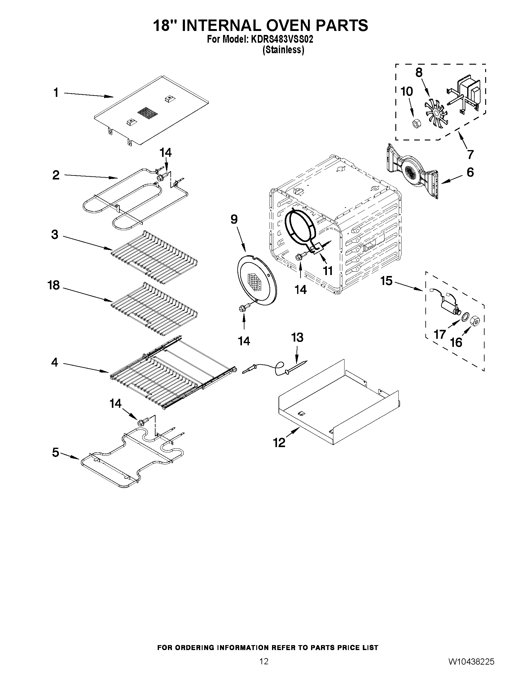 10 - 18`` INTERNAL OVEN PARTS