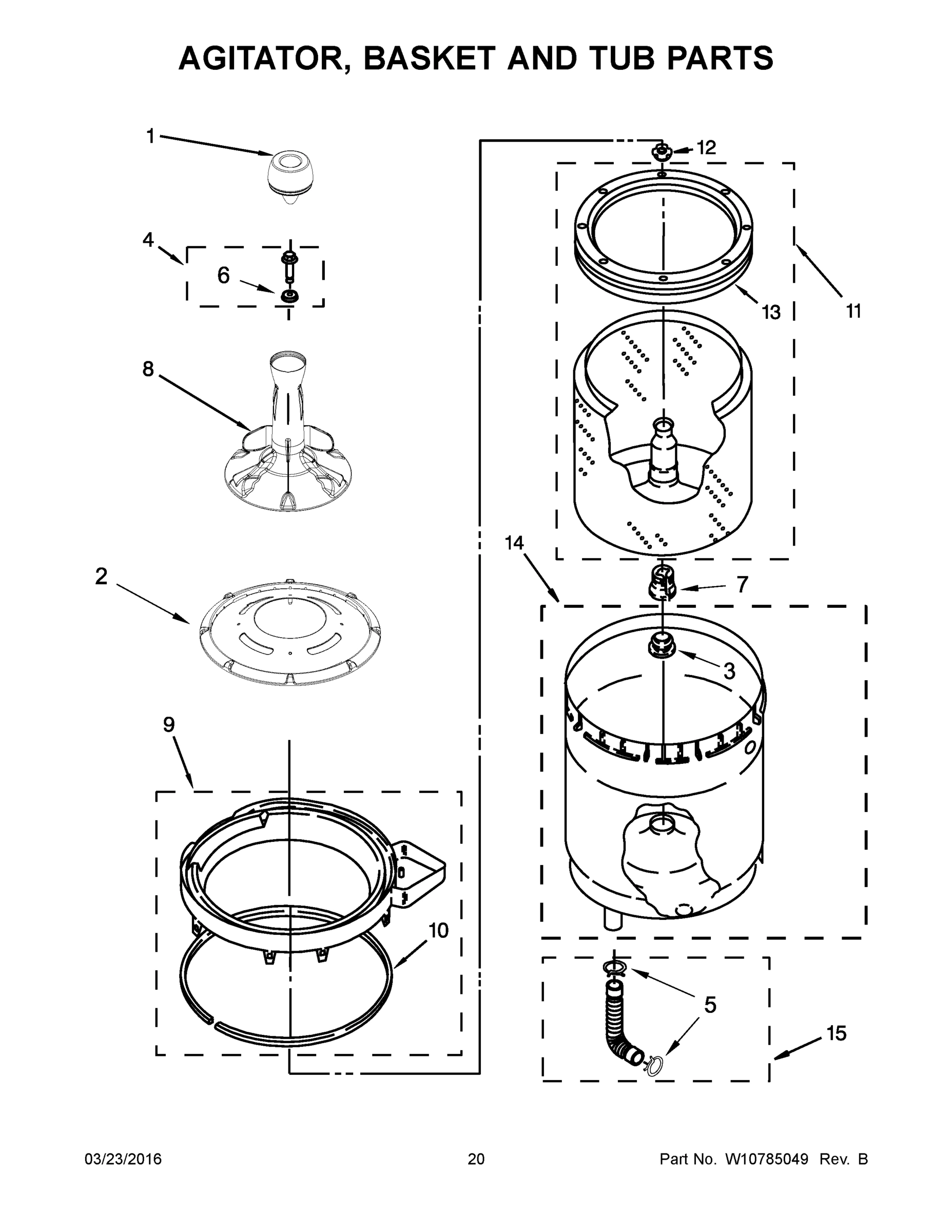 11 - AGITATOR, BASKET AND TUB PARTS