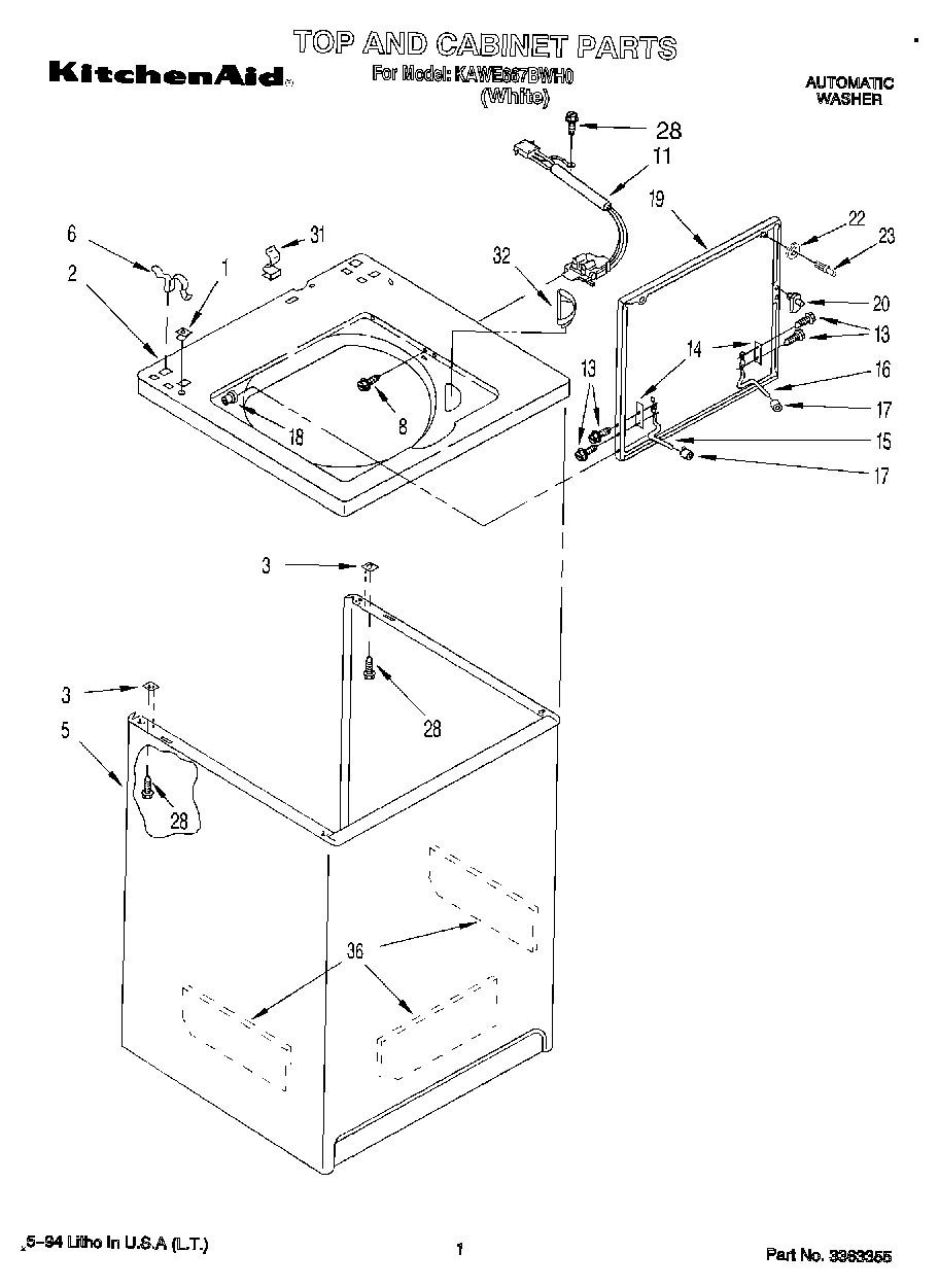 01 - TOP AND CABINET, LIT/OPTIONAL