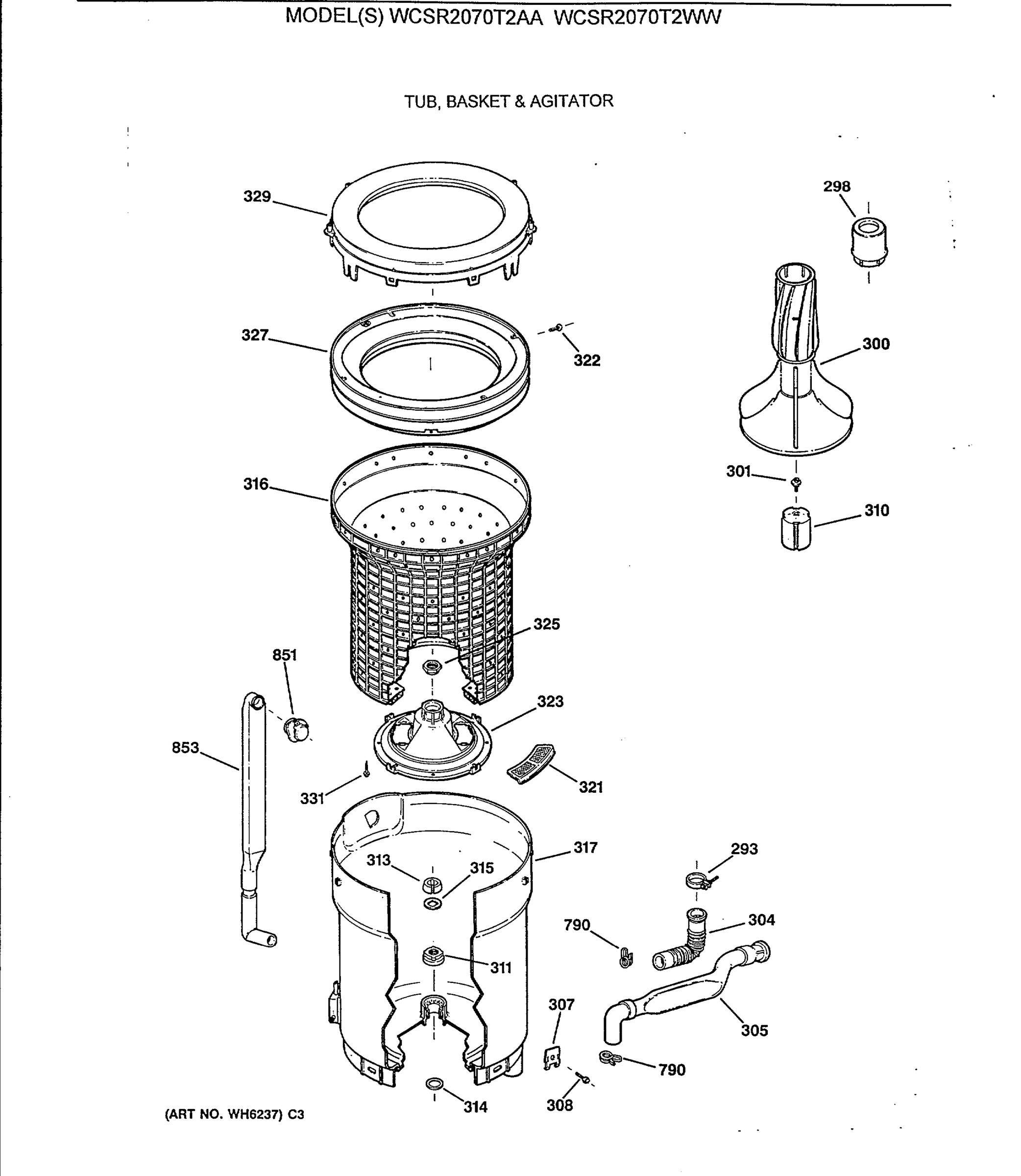 TUB, BASKET & AGITATOR