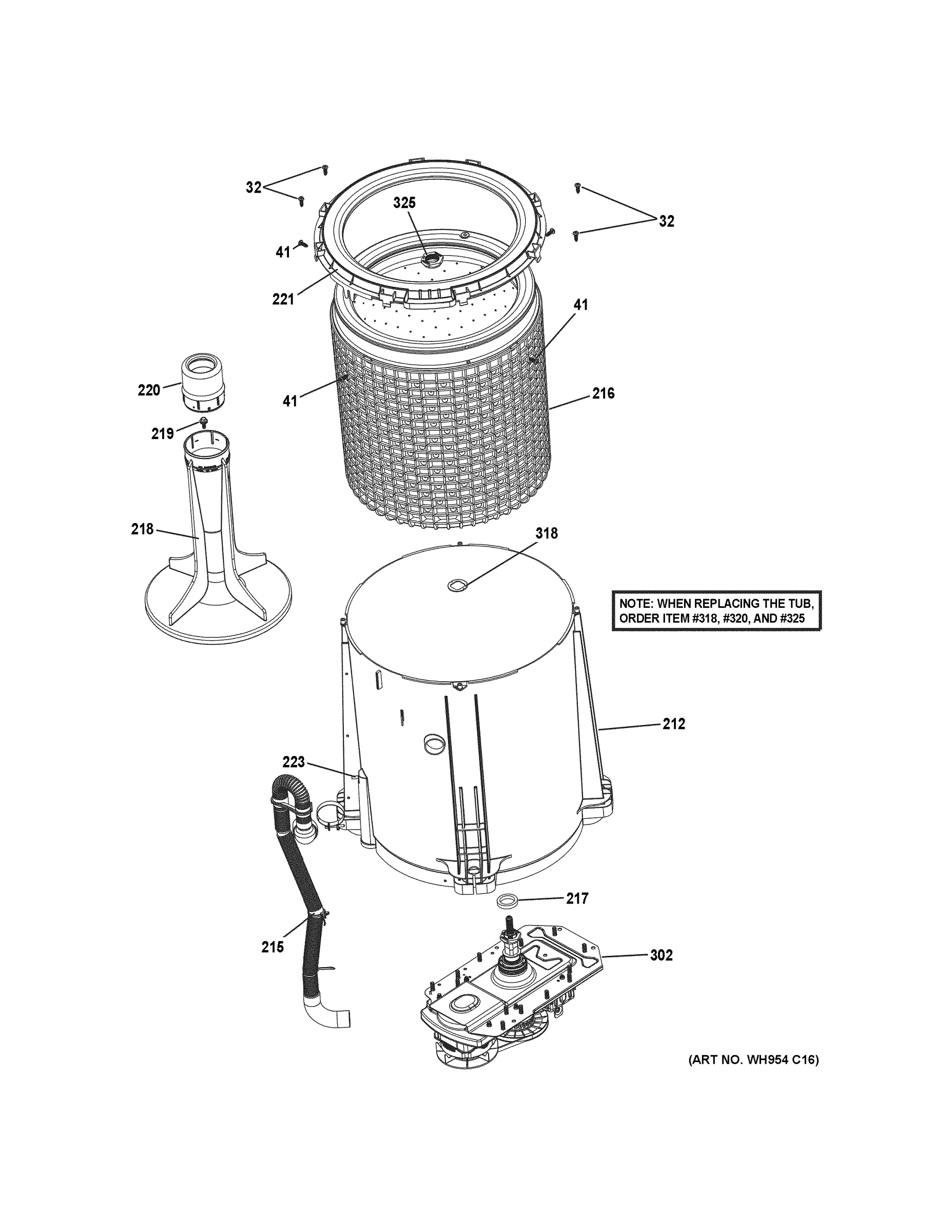 TUB, BASKET & AGITATOR