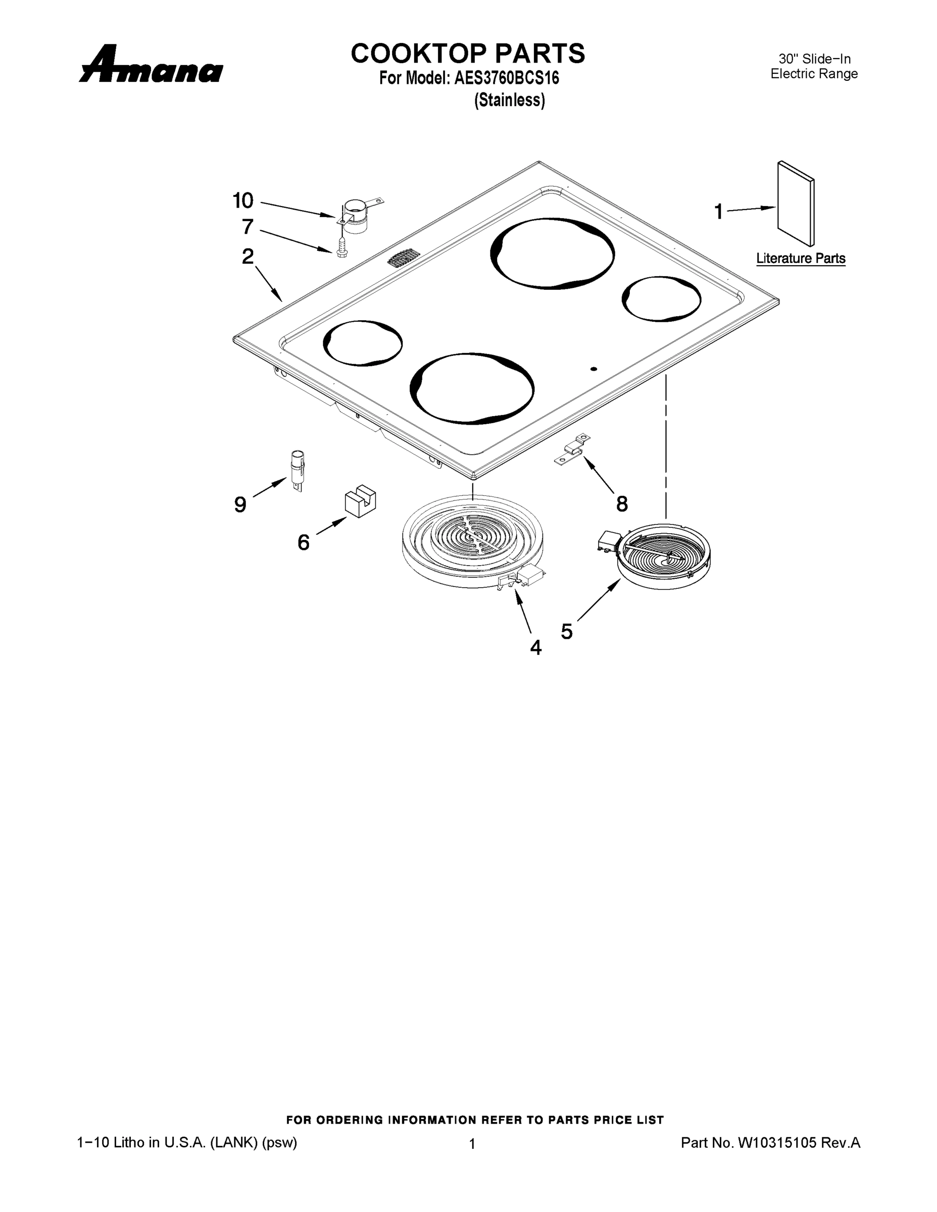 01 - COOKTOP PARTS