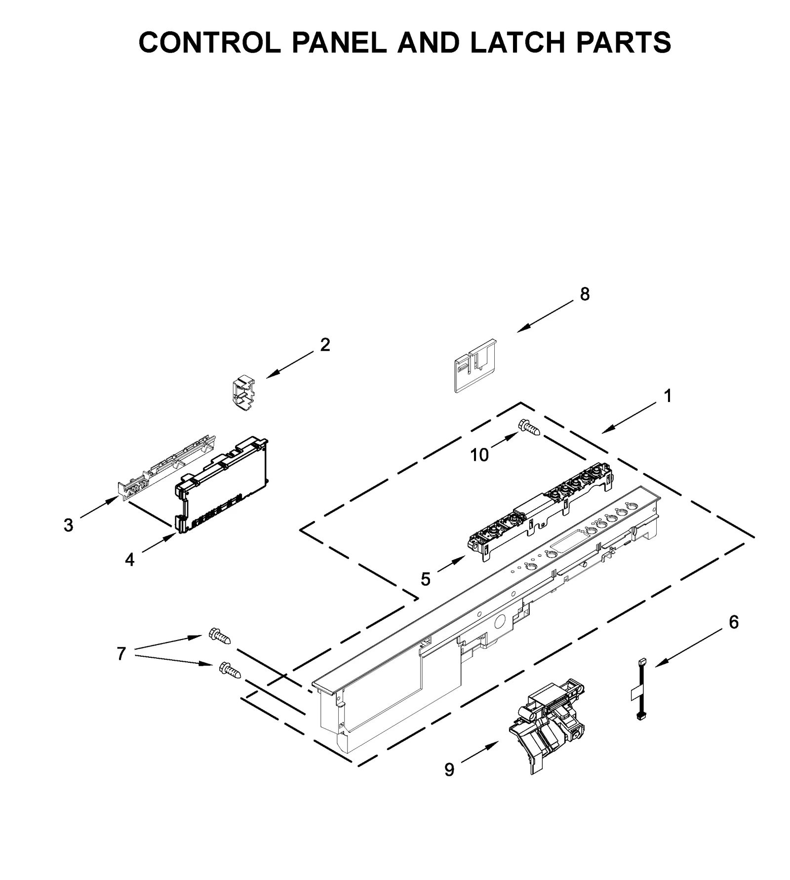 CONTROL PANEL AND LATCH PARTS