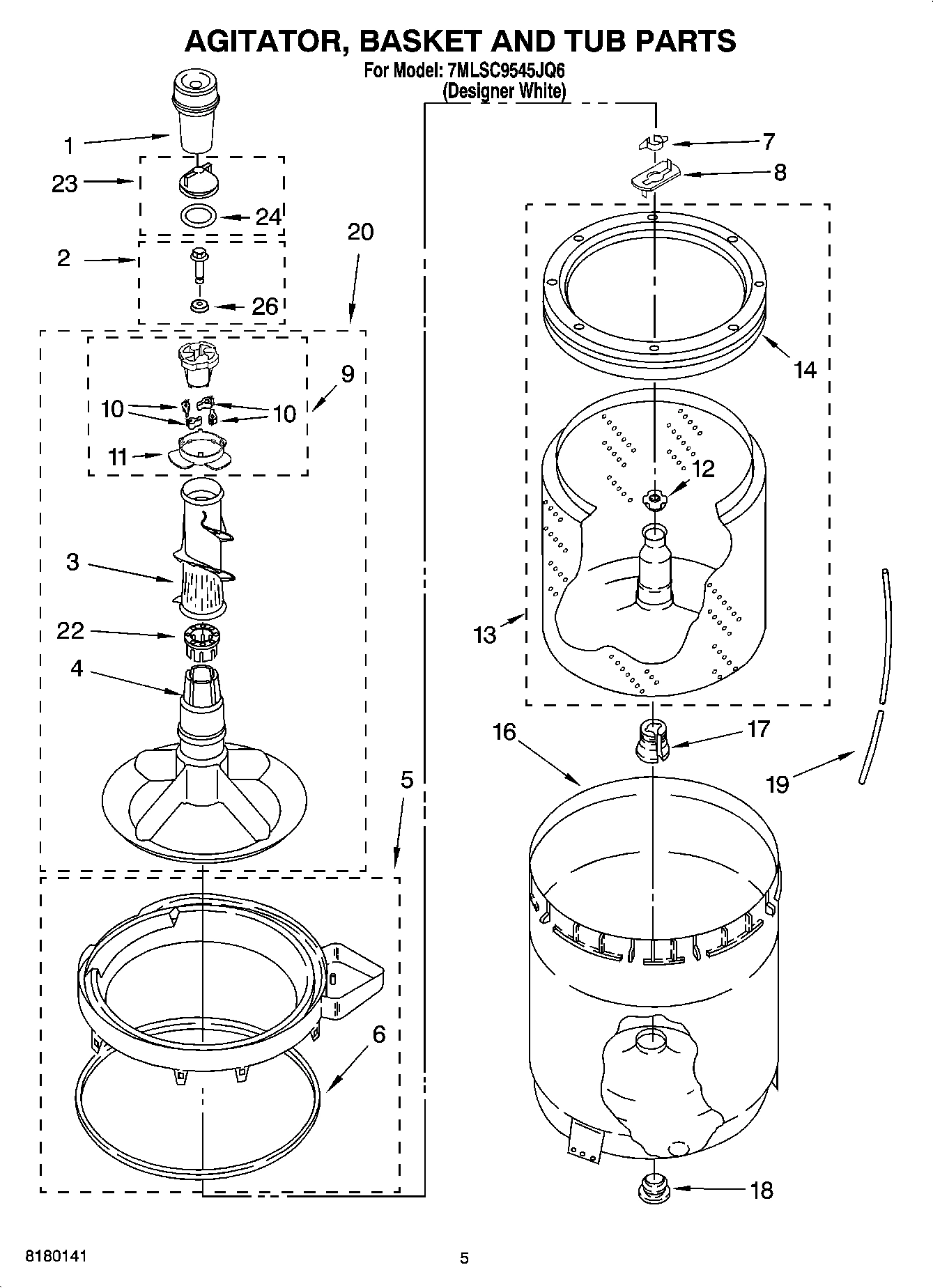 03 - AGITATOR, BASKET AND TUB PARTS