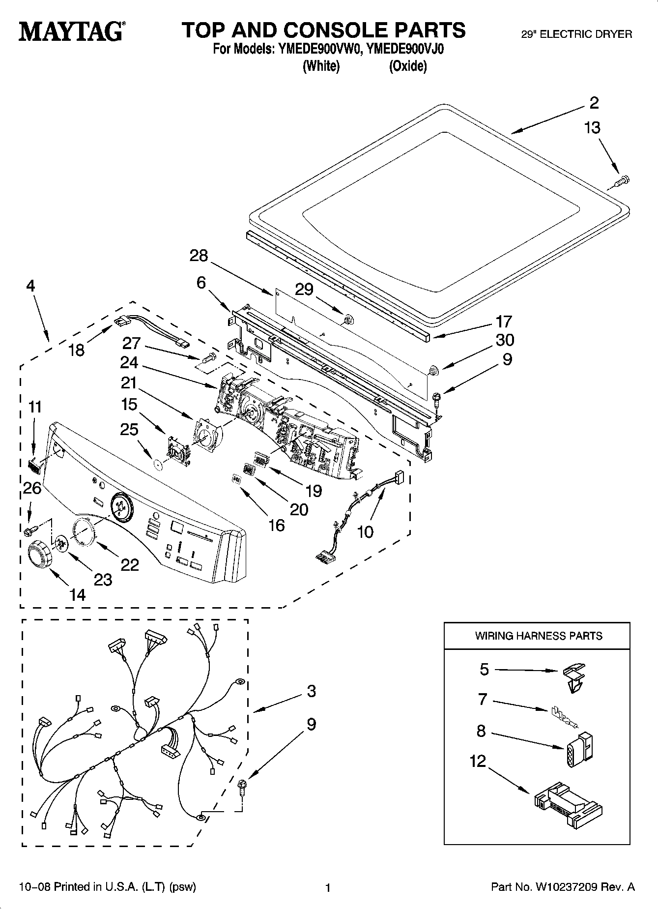 01 - TOP AND CONSOLE PARTS