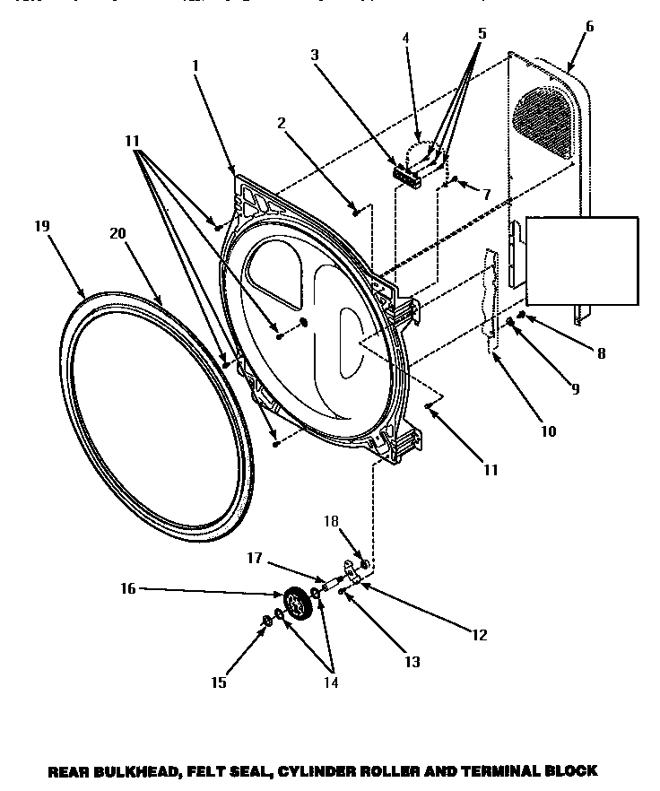 01 - BULKHEAD/FELT SEAL/CYL ROLLER & TERM BLK