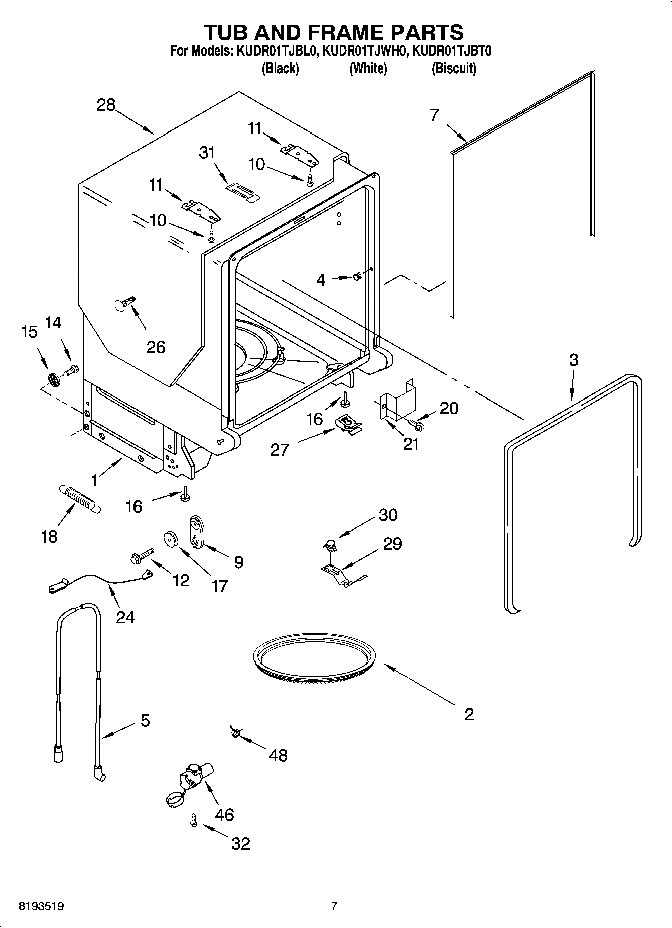 07 - TUB AND FRAME PARTS