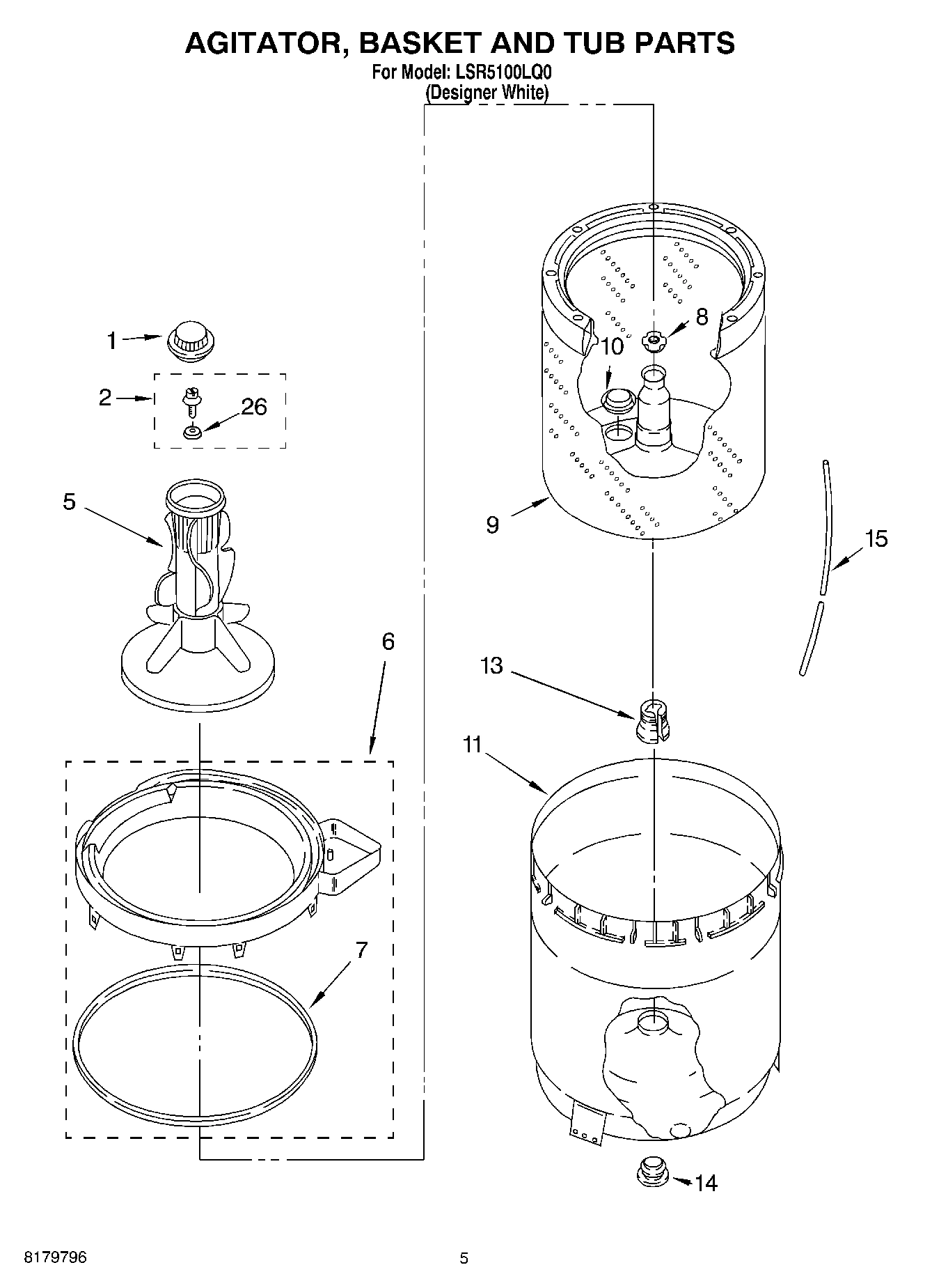 03 - AGITATOR, BASKET AND TUB