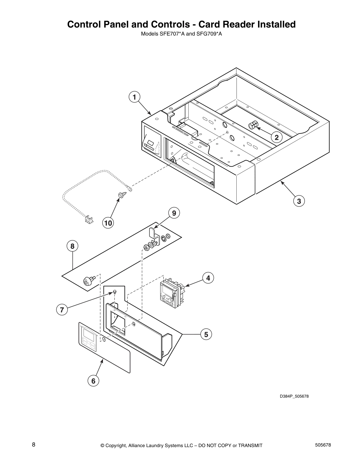 Control Panel and Controls - Card Reader Installed