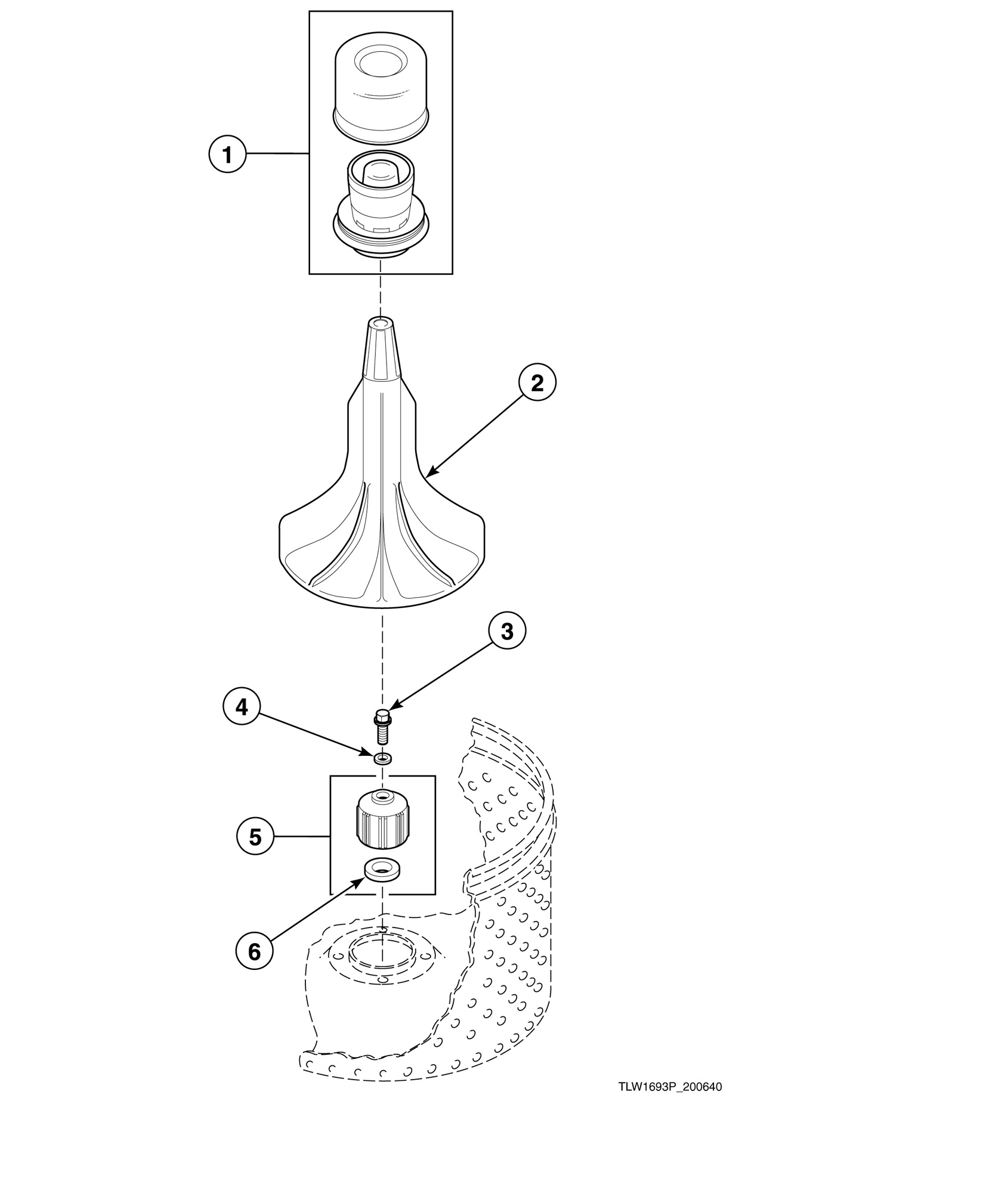 Agitator, Drive Bell and Seal Seat (Short Post Models)