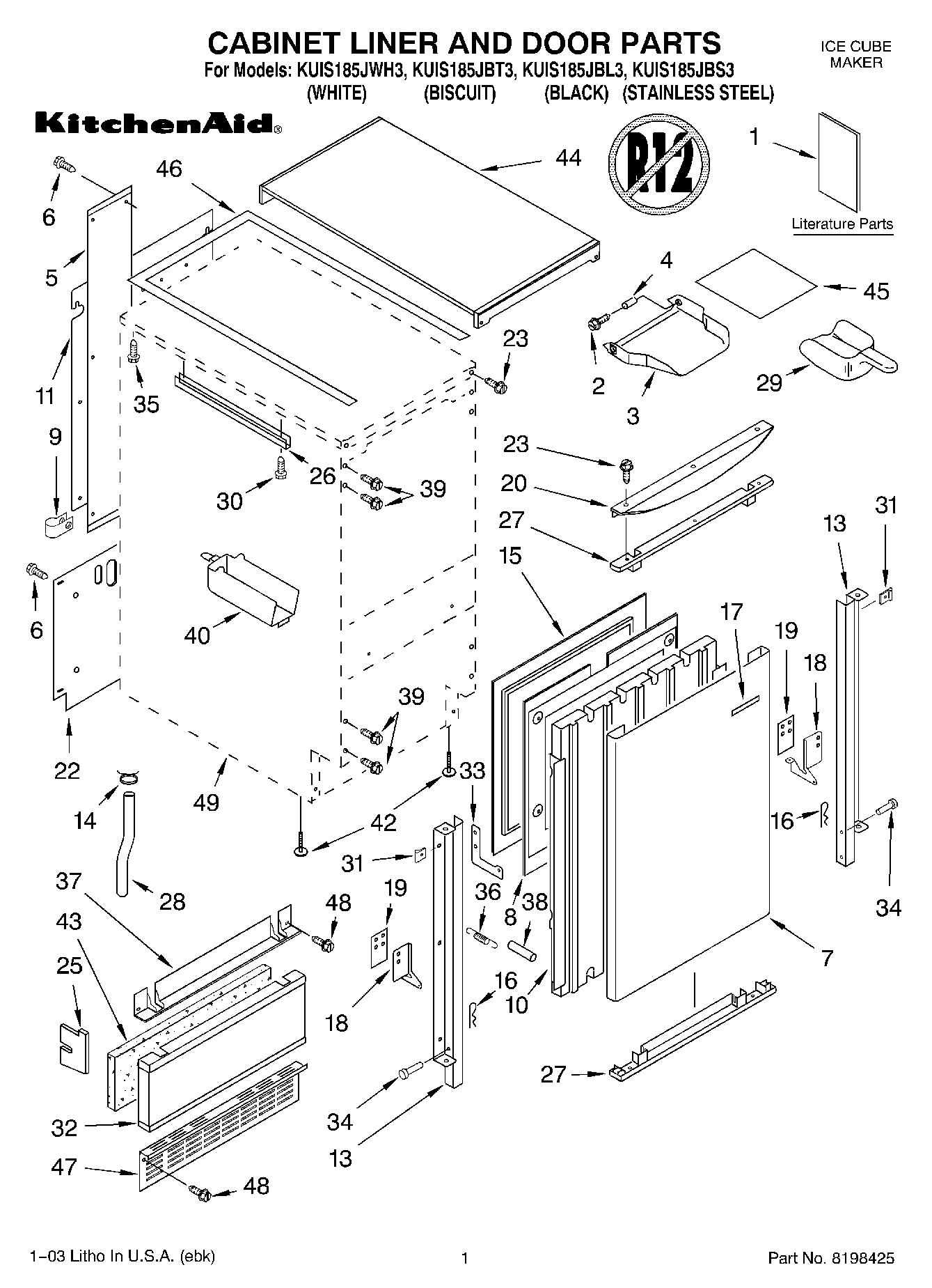 01 - CABINET LINER AND DOOR PARTS