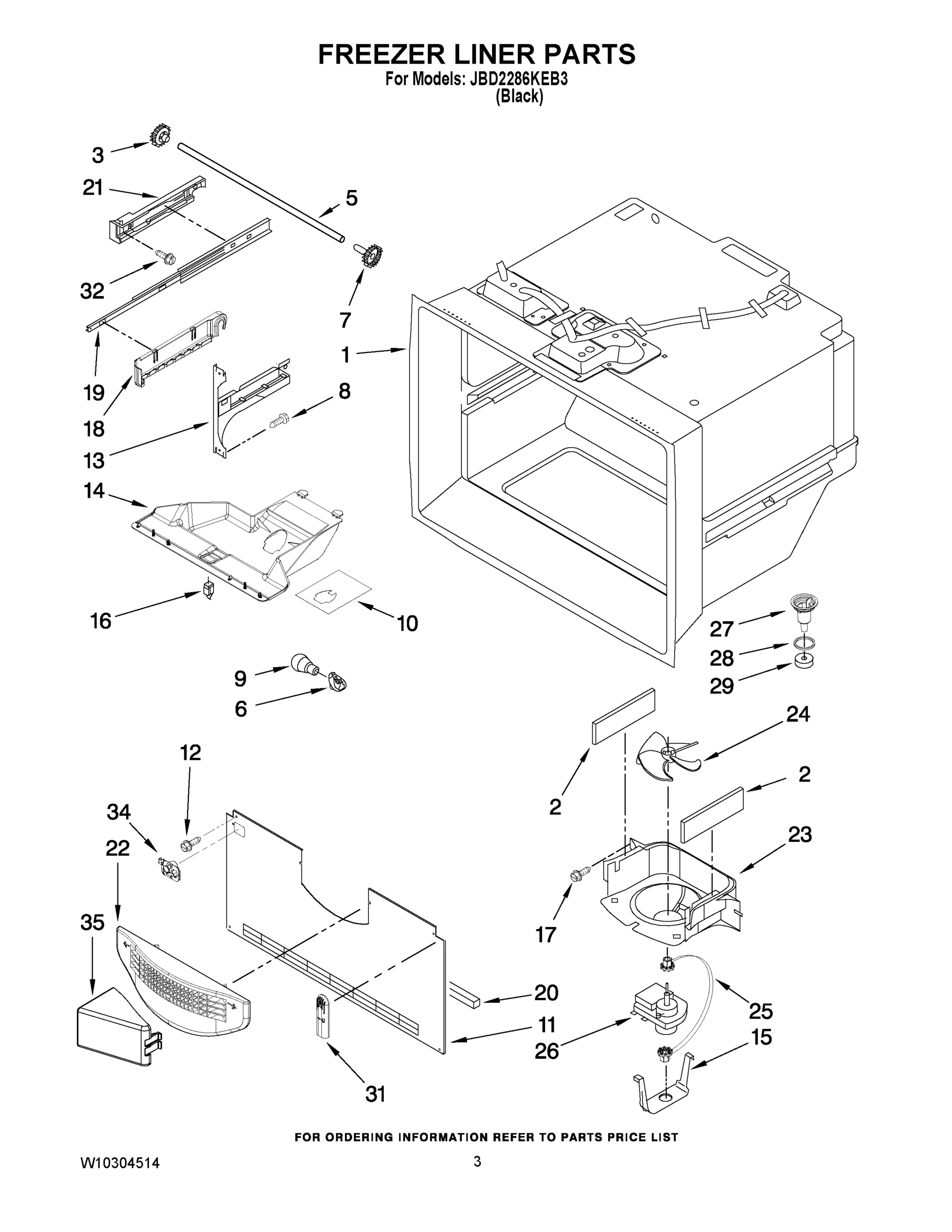 02 - FREEZER LINER PARTS