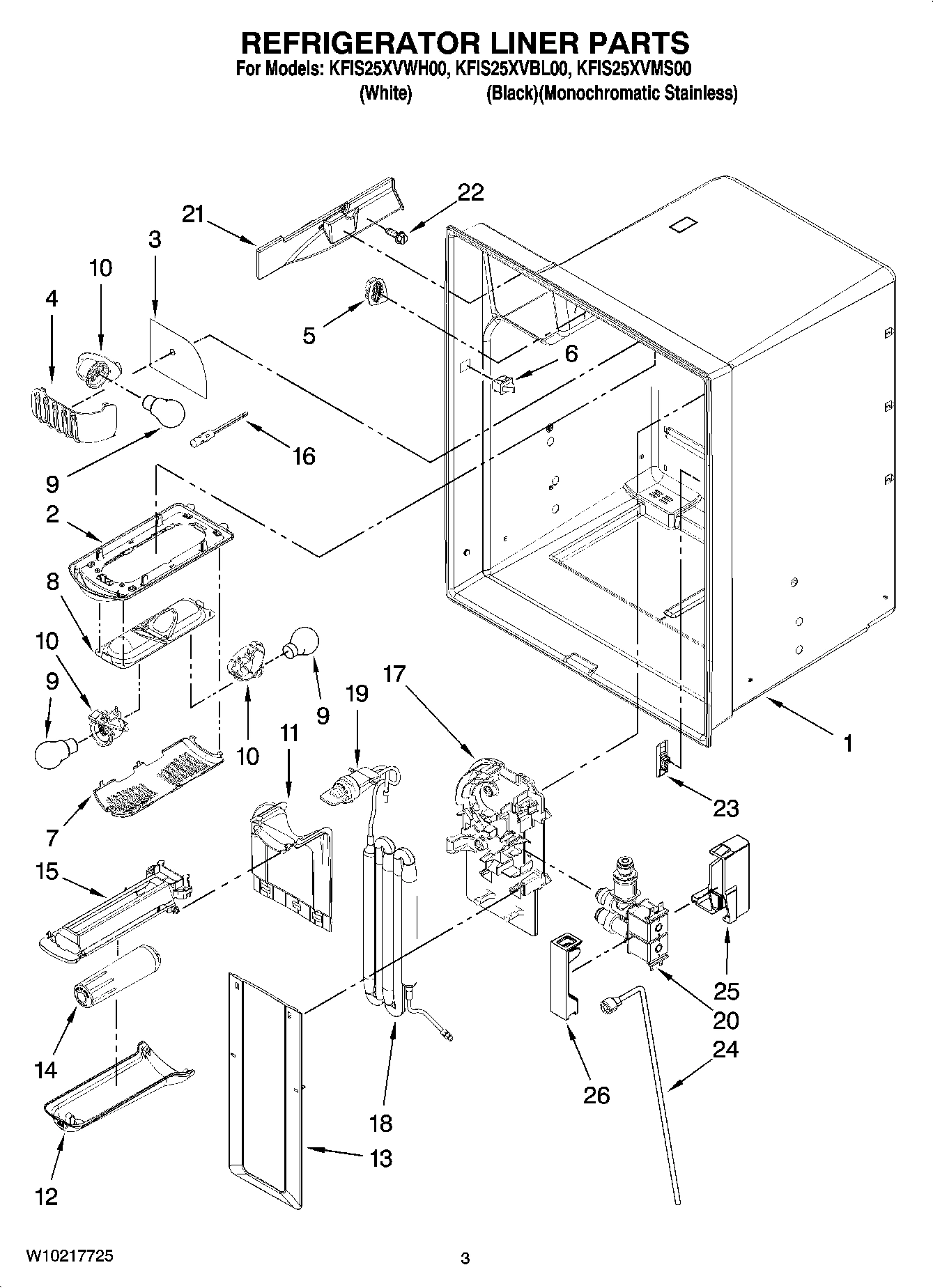 02 - REFRIGERATOR LINER PARTS