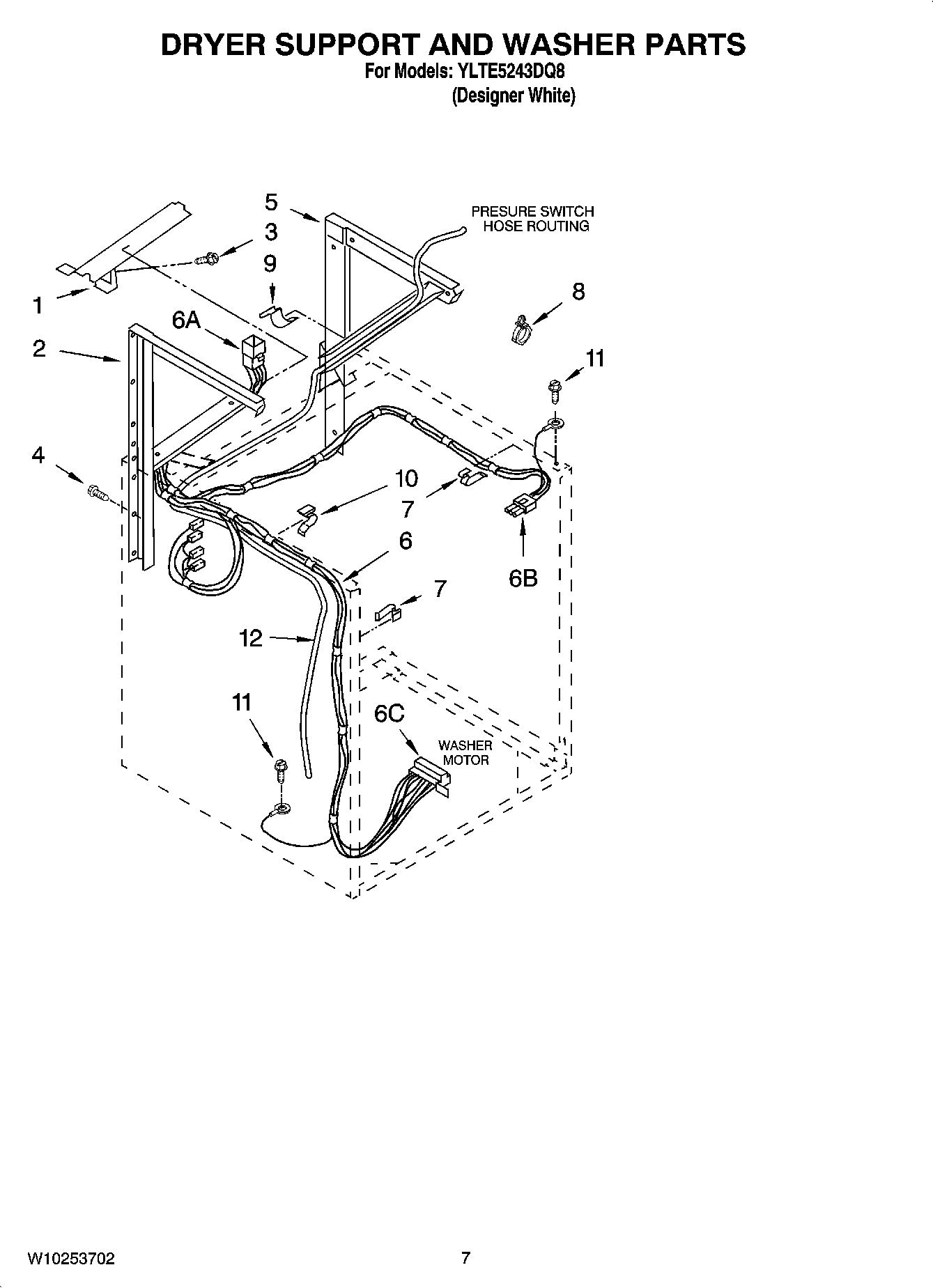 05 - DRYER SUPPORT AND WASHER PARTS