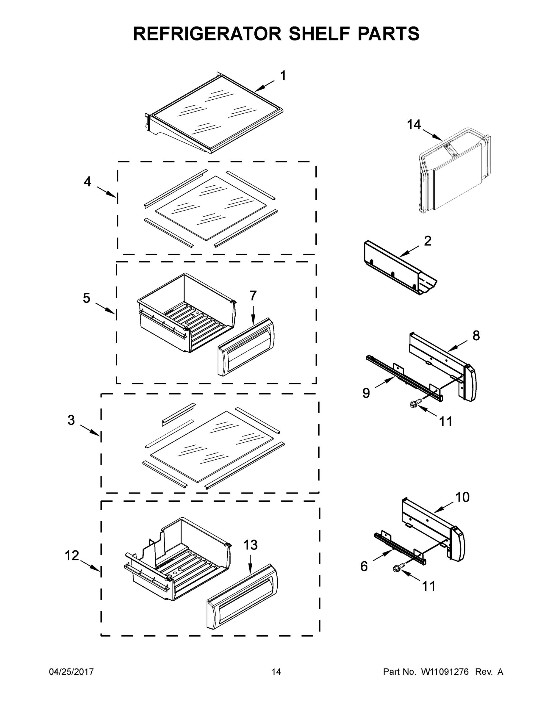 08 - REFRIGERATOR SHELF PARTS
