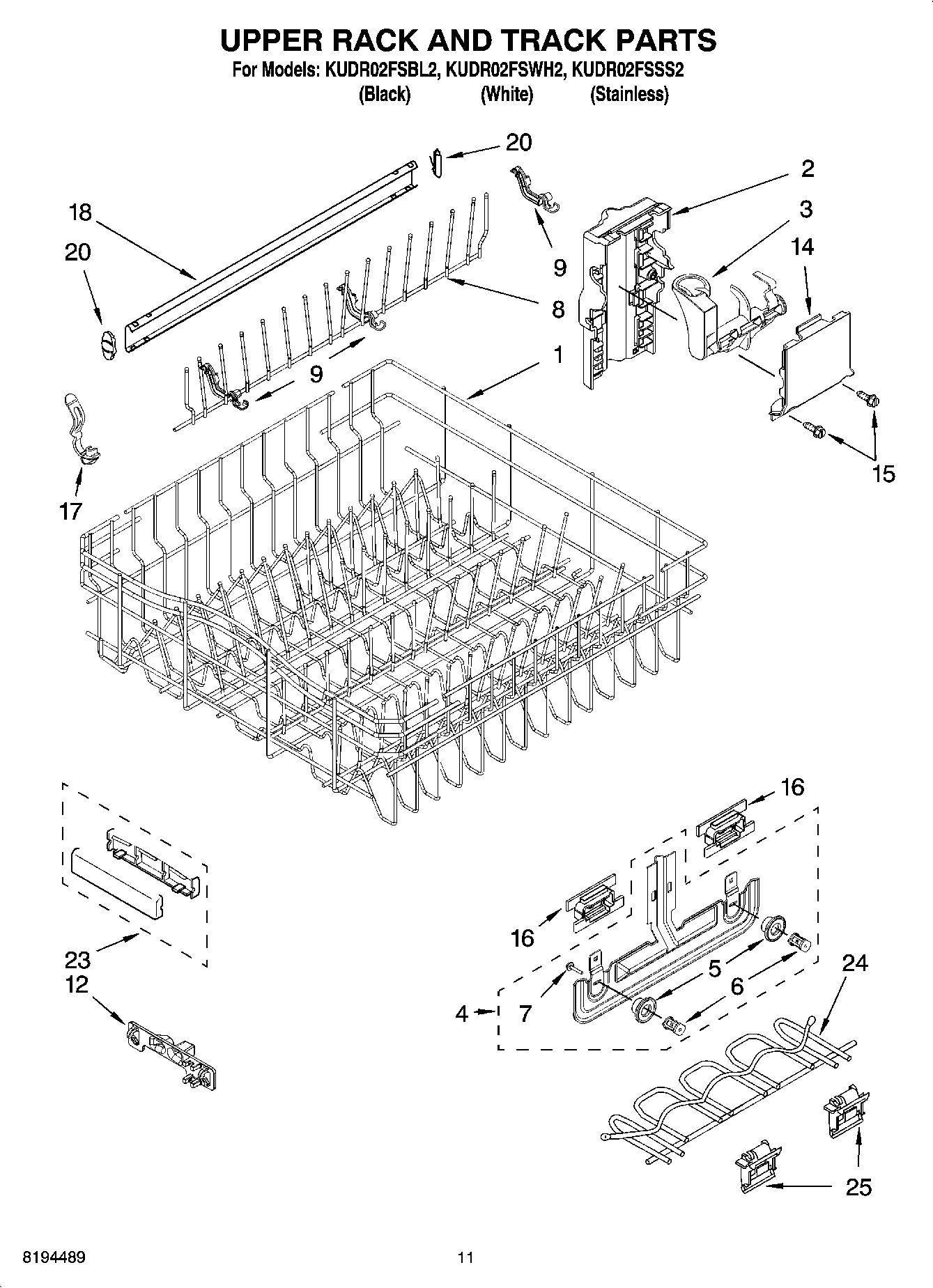 09 - UPPER RACK AND TRACK PARTS
