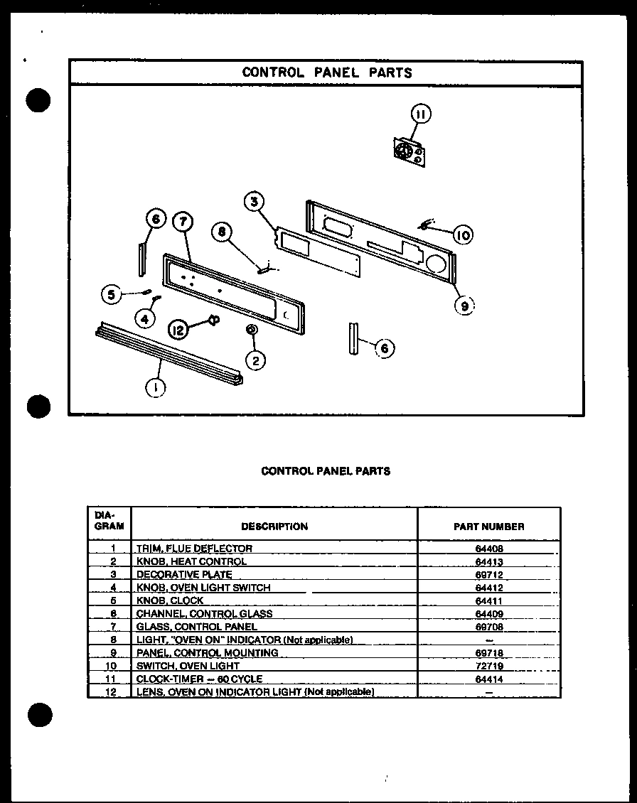 01 - CONTROL PANEL PARTS