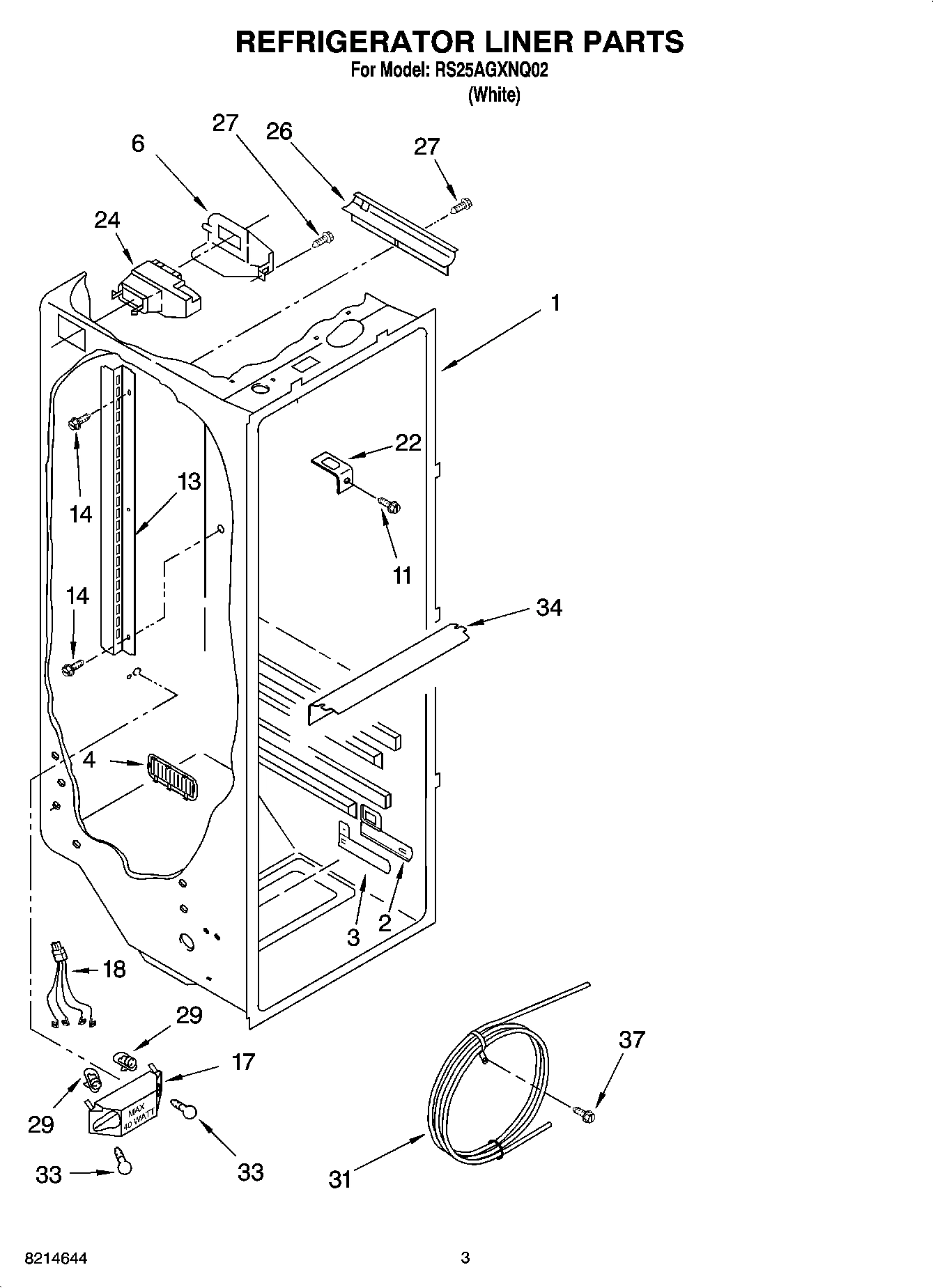 02 - REFRIGERATOR LINER PARTS