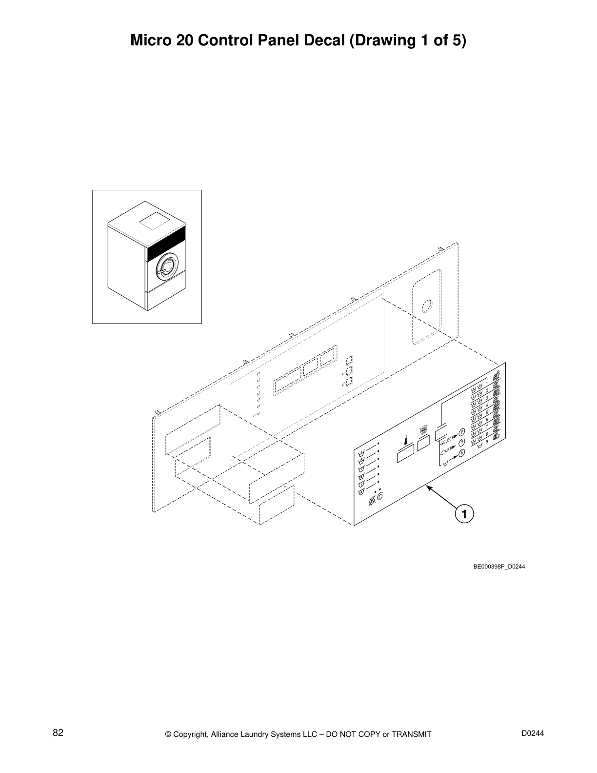 Micro 20 Control Panel Decal (Drawing 1 of 5)