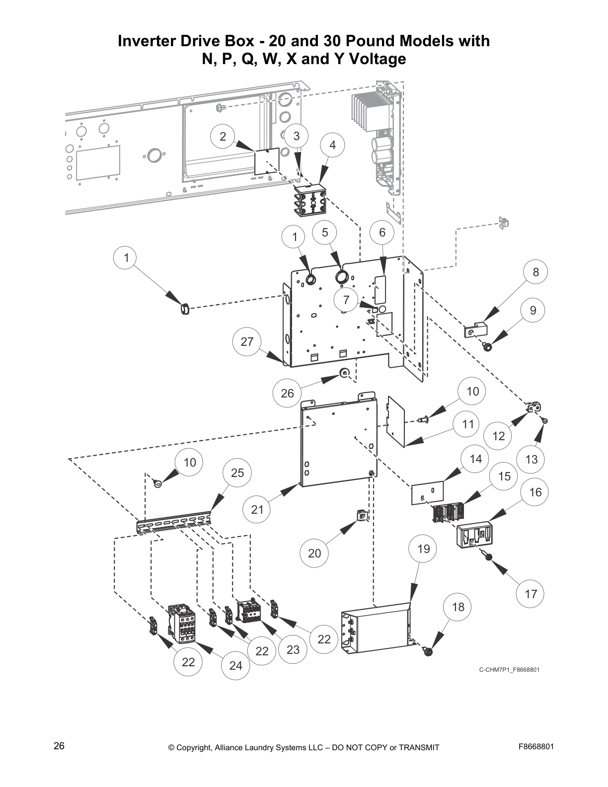 Inverter Drive Box - 20 and 30 Pound Models with 
N, P, Q, W, X and Y Voltage