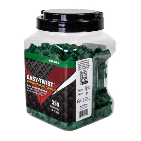 Grn Winged Wire Conn for Grounding, 300 Jar