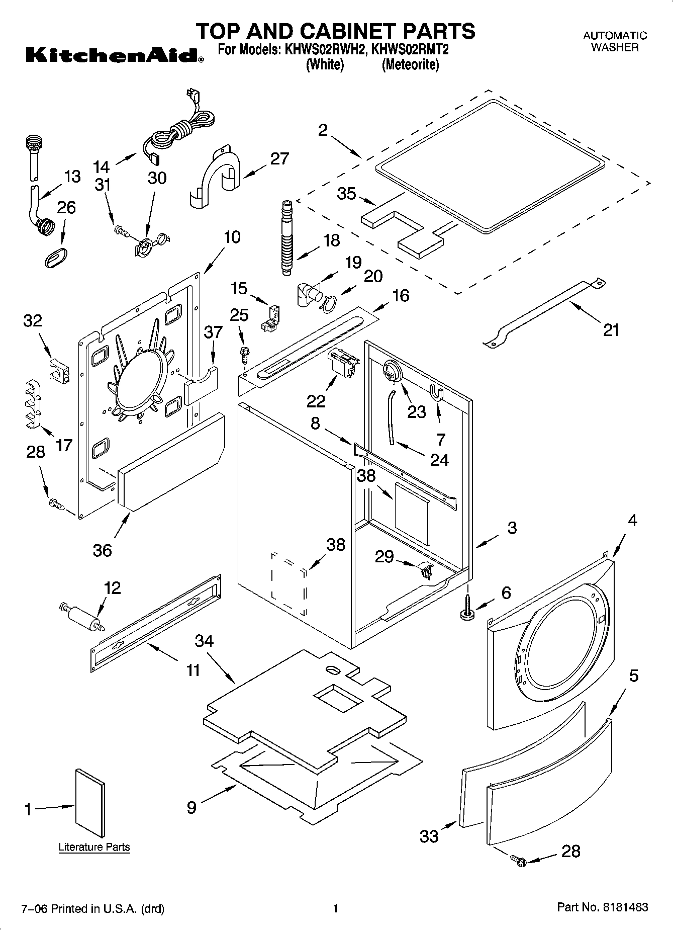 01 - TOP AND CABINET PARTS