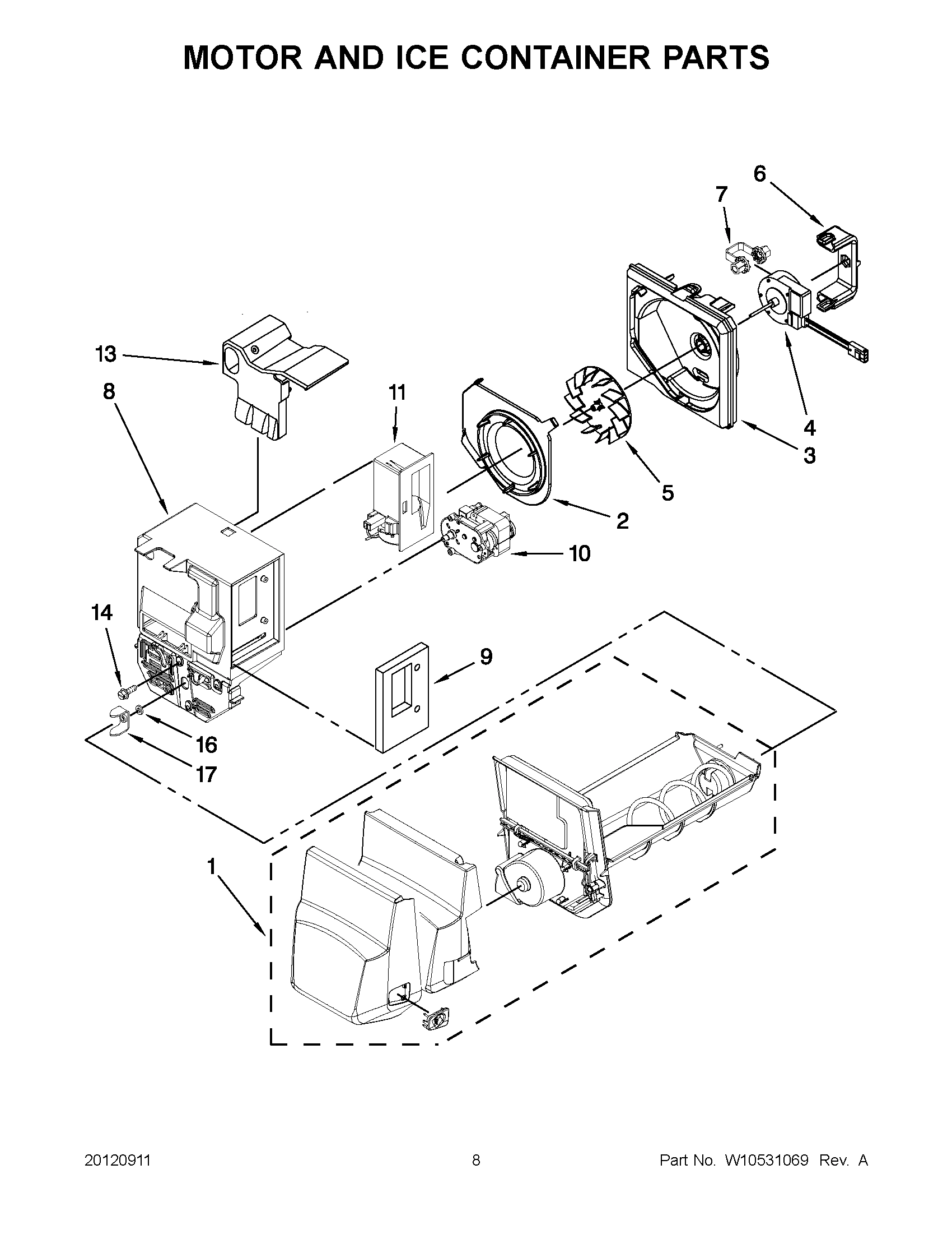 04 - MOTOR AND ICE CONTAINER PARTS