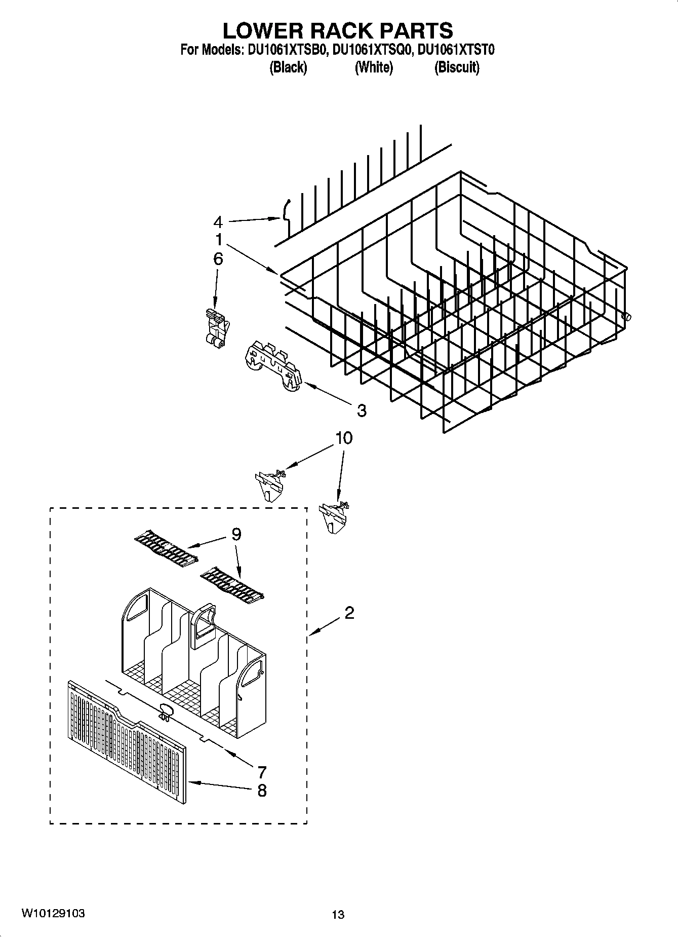 11 - LOWER RACK PARTS, OPTIONAL PARTS (NOT INCLUDED)