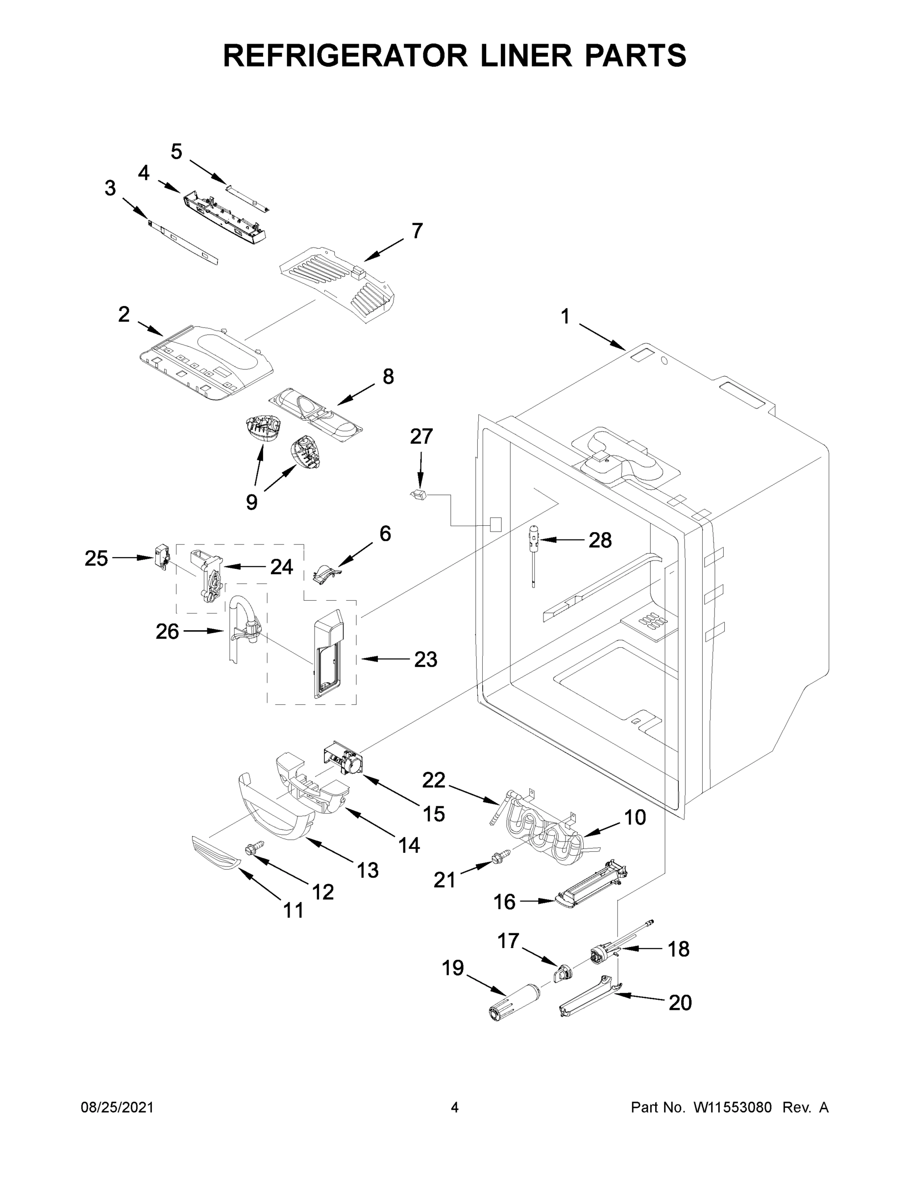 03 - REFRIGERATOR LINER PARTS