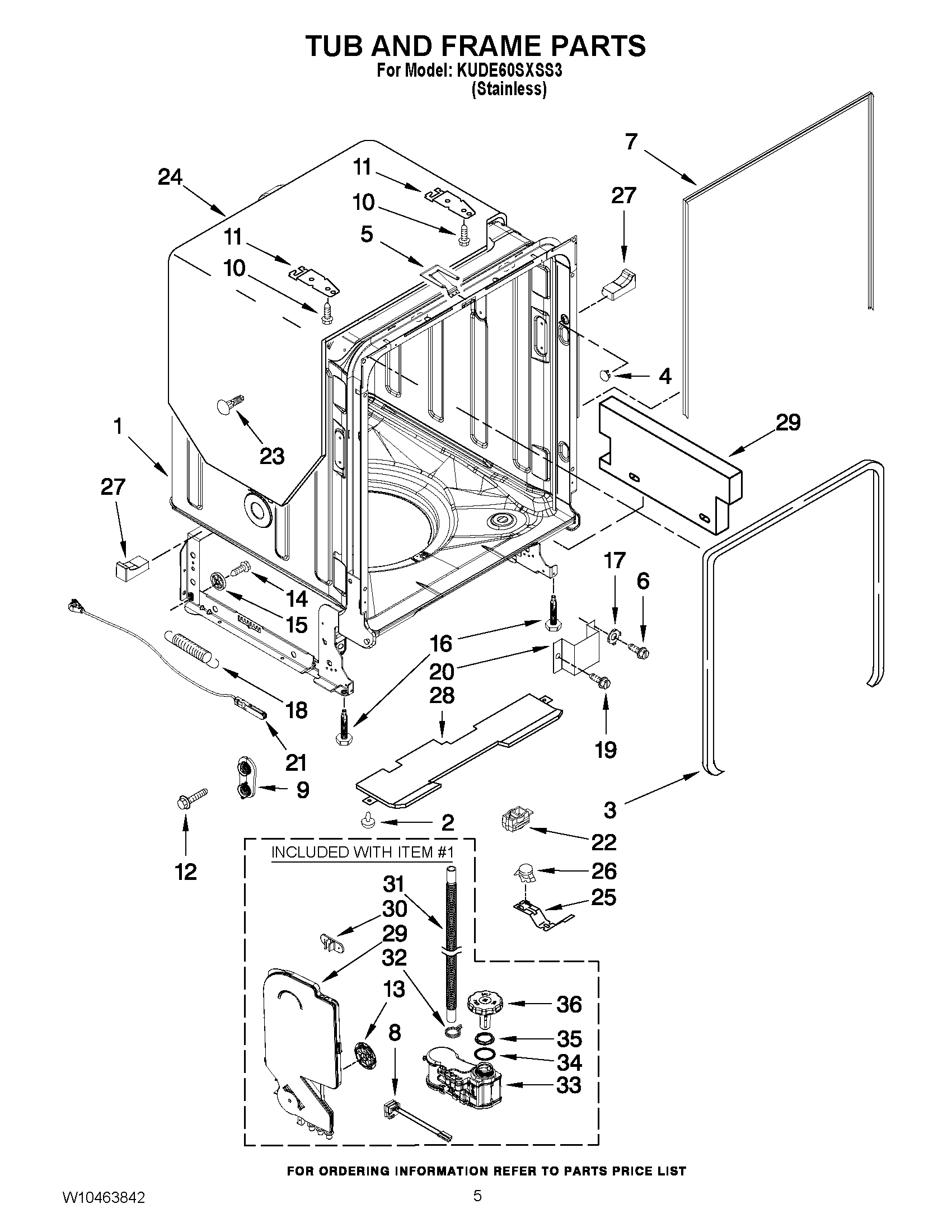 05 - TUB AND FRAME PARTS