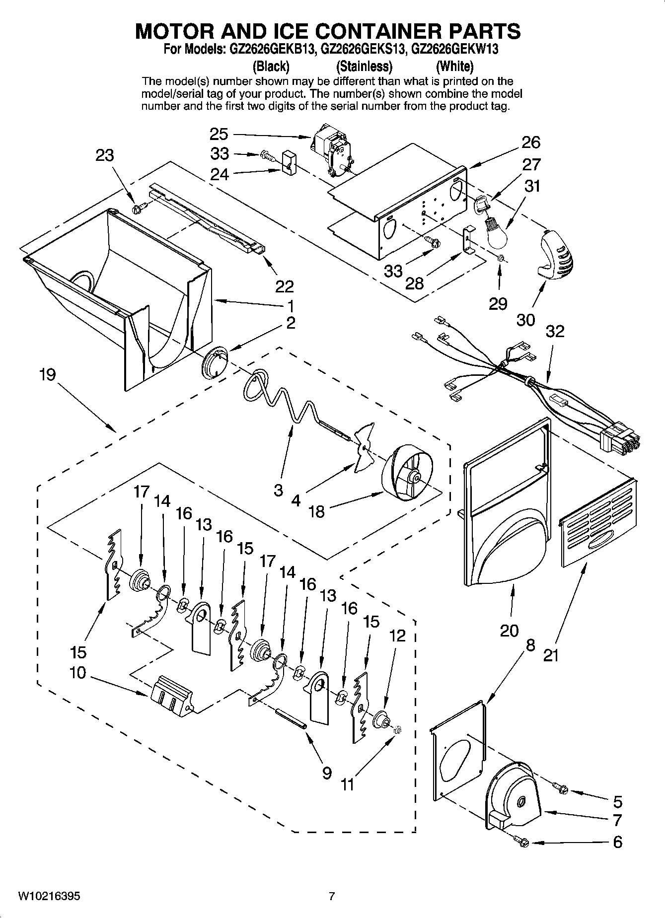 05 - MOTOR AND ICE CONTAINER PARTS