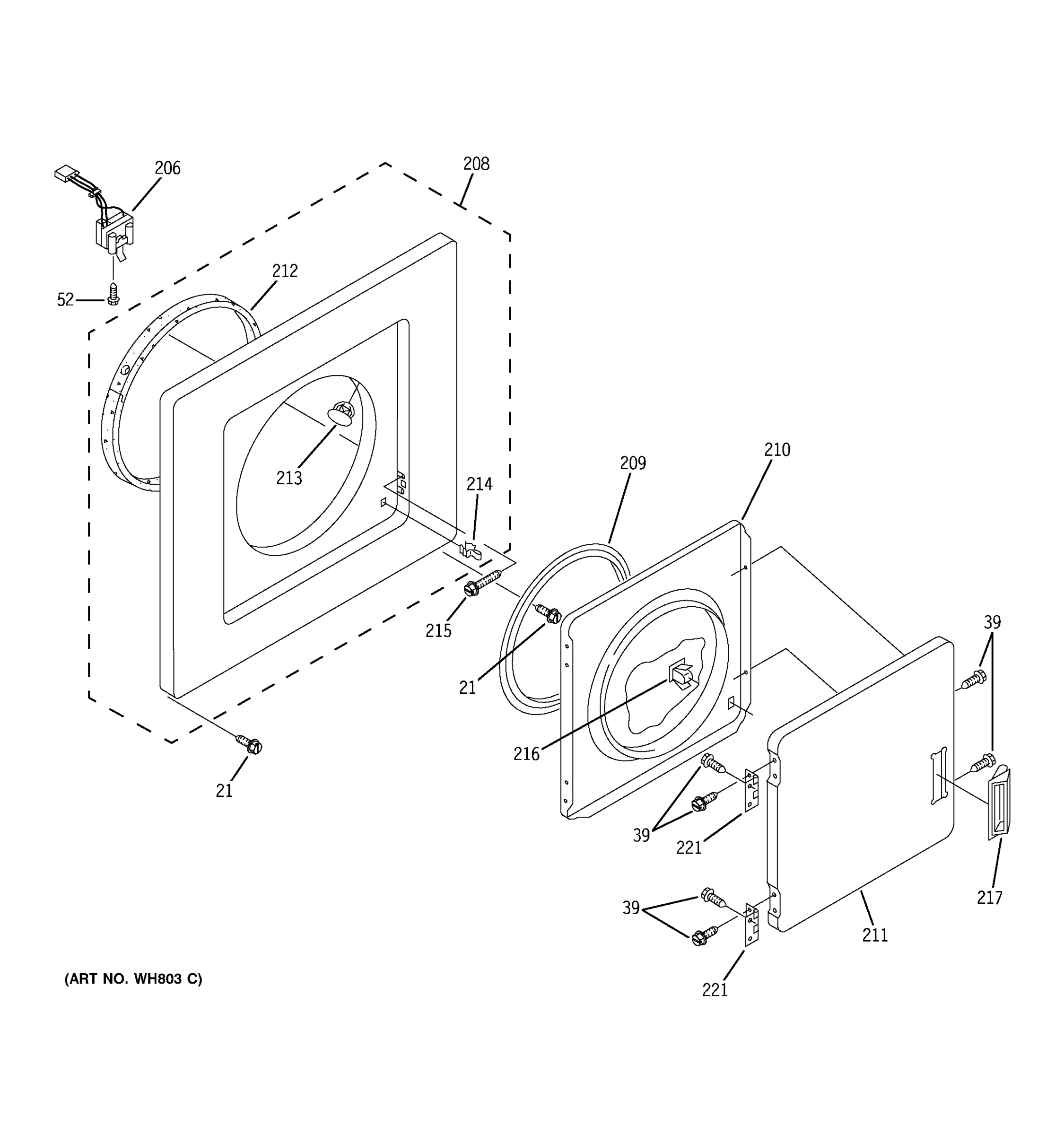DRYER FRONT PANEL & DOOR