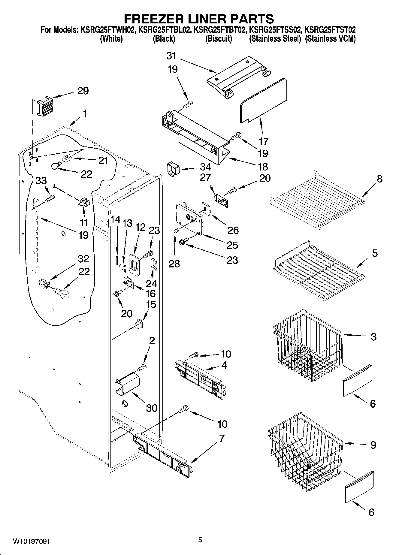 04 - FREEZER LINER PARTS