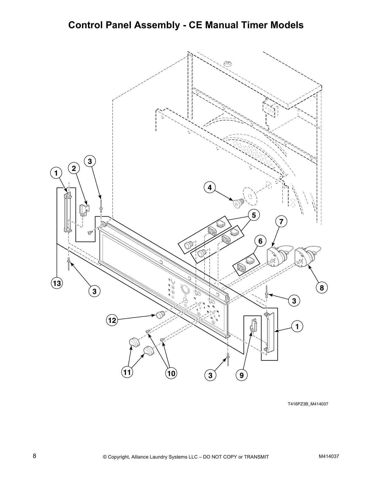 Control Panel Assembly - CE Manual Timer Models