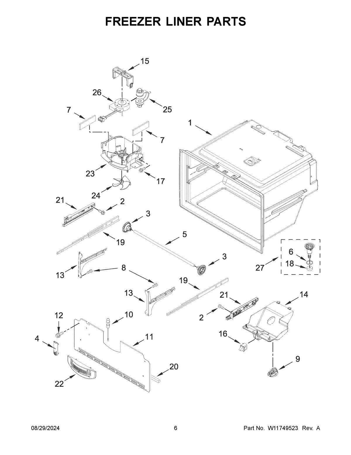 04 - FREEZER LINER PARTS