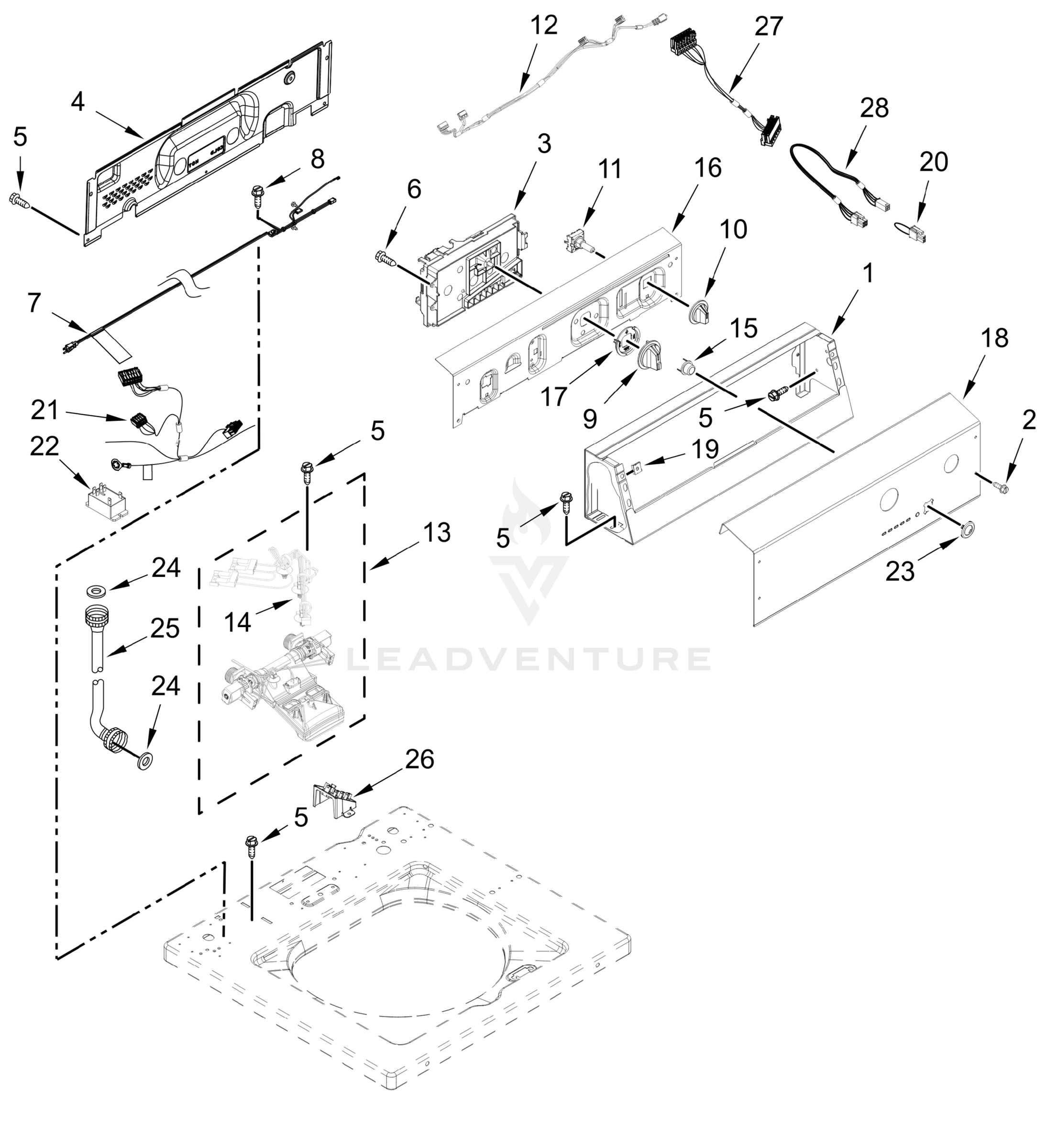 CONTROLS AND WATER INLET PARTS