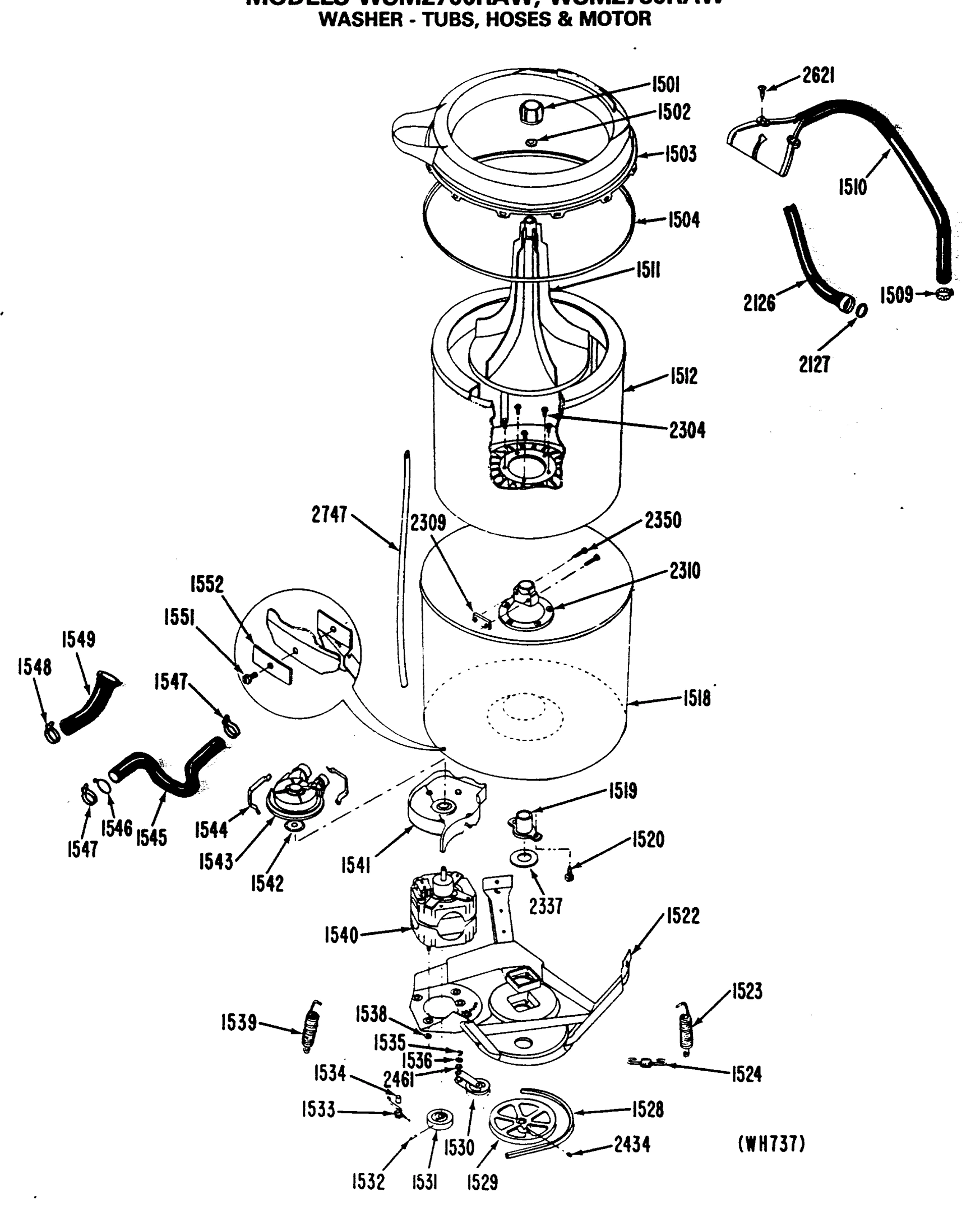 WASHER - TUBS, HOSES & MOTOR