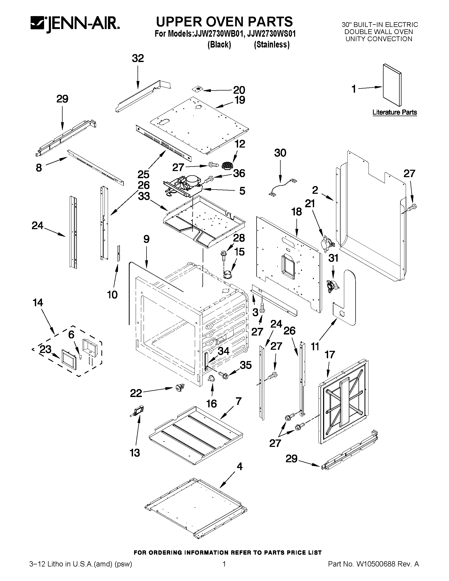 01 - UPPER OVEN PARTS