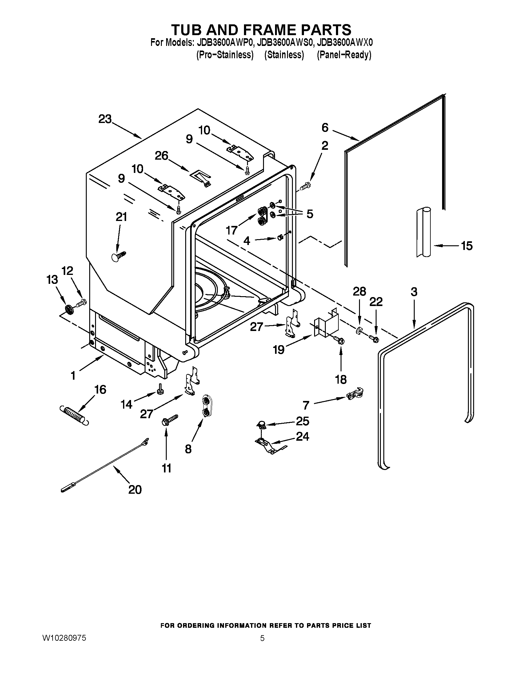 05 - TUB AND FRAME PARTS